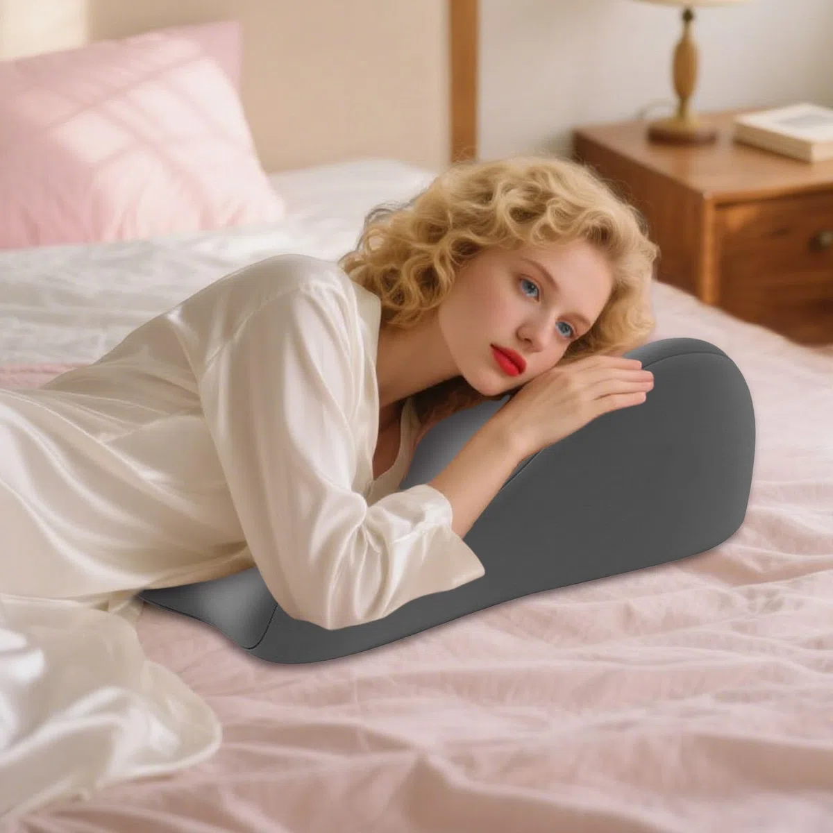 Coussin de coin discret pour couples en mousse à mémoire de forme, oreiller ergonomique pour soutien tête de lit