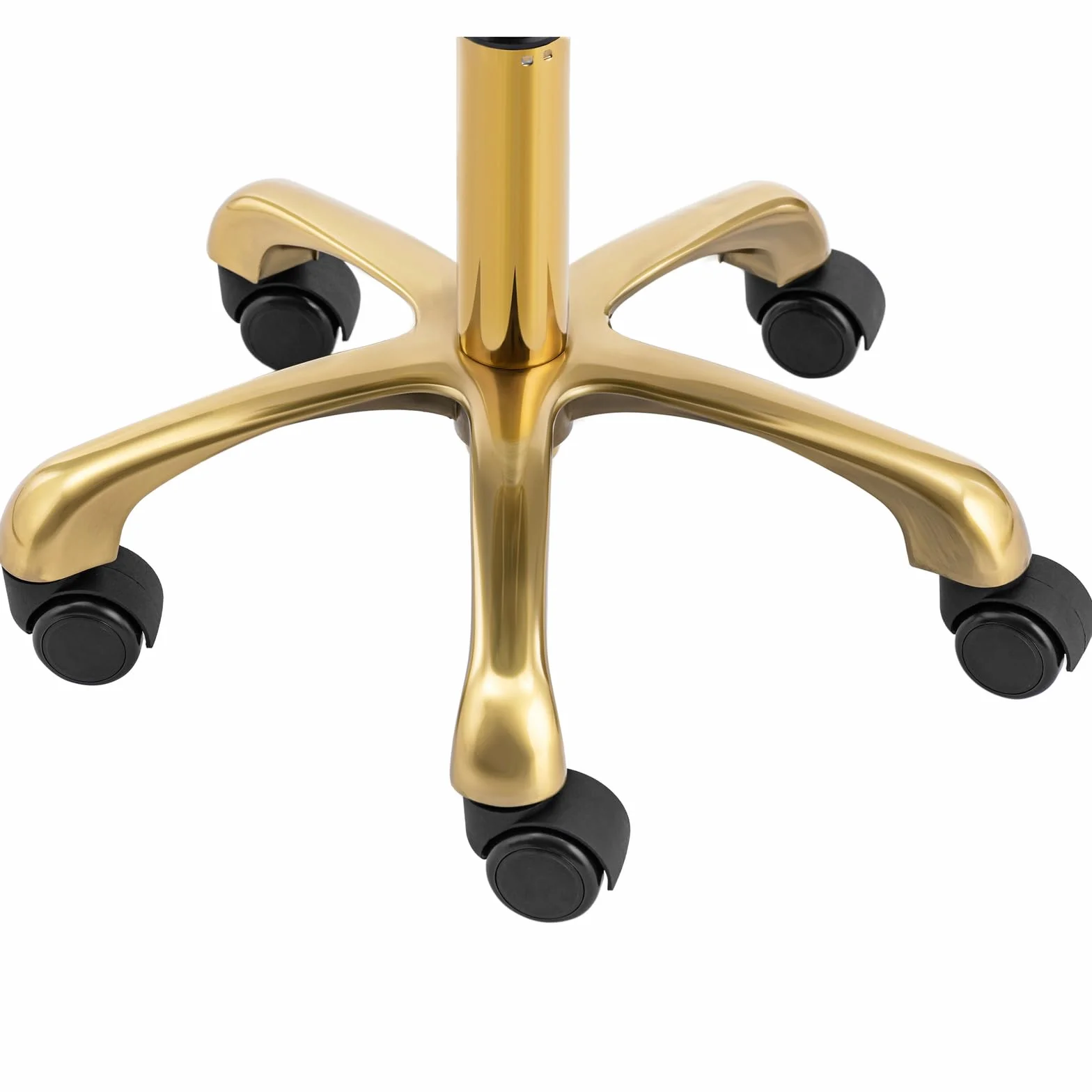 Physa Tabouret à Roulettes Professionnel Ergonomique - Beige/Doré - 51-66 cm - 150 kg - pour Coiffure