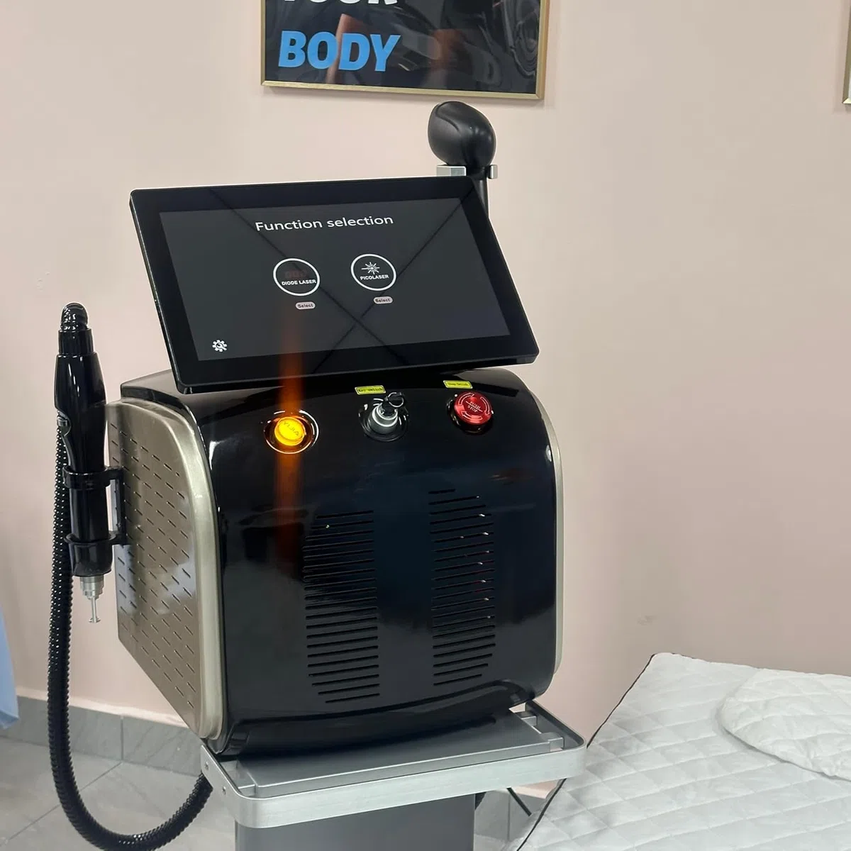 Épileuse laser diode 2 en 1 755 nm 808 nm 1064 nm rajeunissement peau anti-âge machine beauté noir