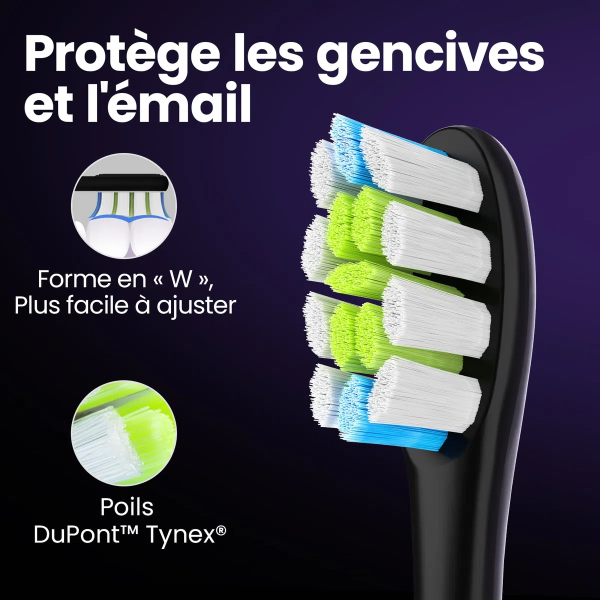 Oclean X Pro Set Brosse à dents électrique, 6 Brosettes et Étui de voyage, 3 Modes et Écran tactile intelligente, Suivi en temps réel, Autonomie 30 jours, Minuteur & Rappel, Set Violet