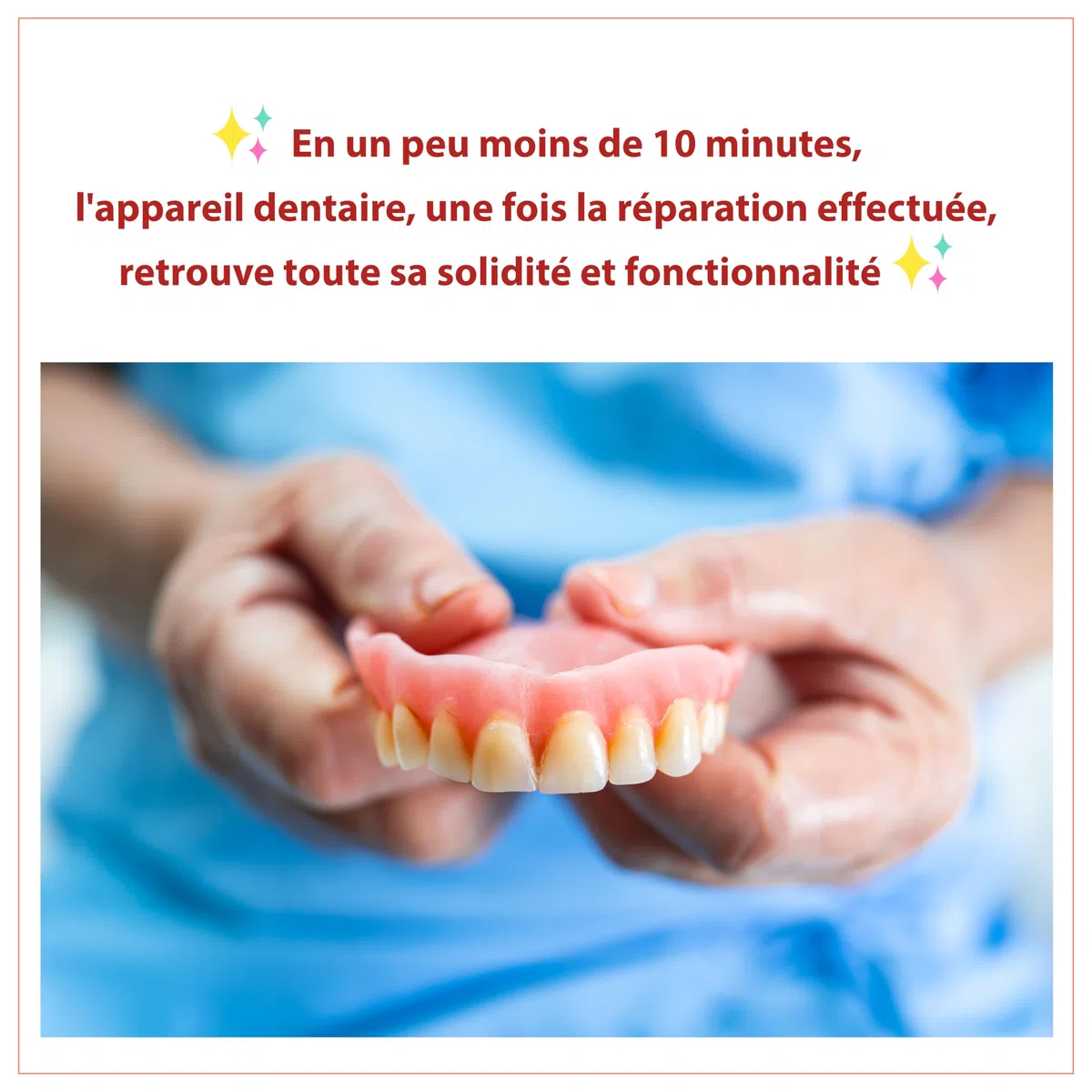 MEDIDENT SOS Réparation Dentier - Réparez votre dentier cassé - Nécessaire 3 utilisations