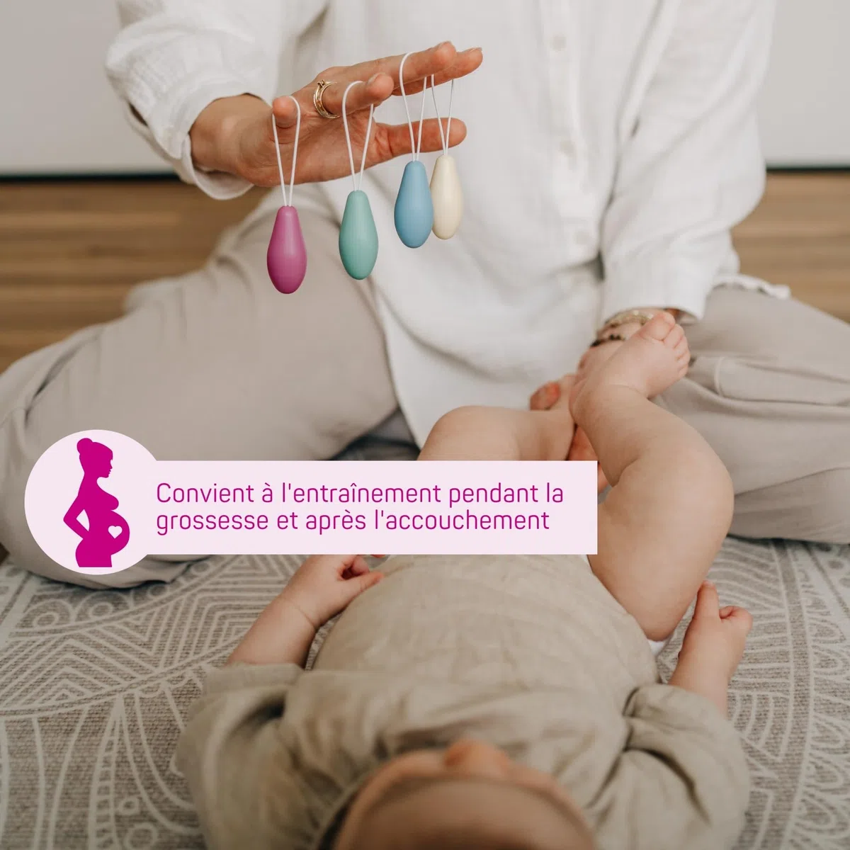 ELANEE Set de 4 cônes de rééducation du plancher pelvien Niveau I actif