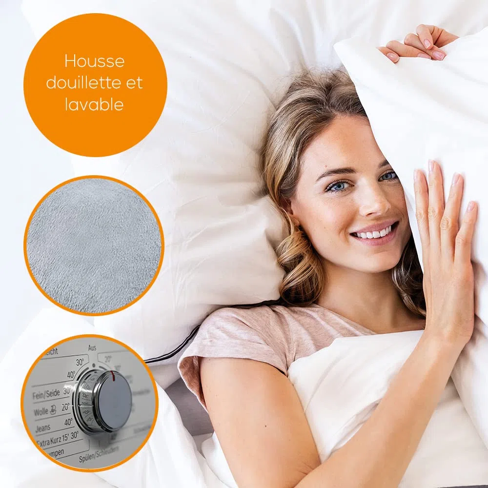 Beurer MG 145 Coussin de massage shiatsu, masseur dos nuque, fonction chauffante, housse lavable, 4 têtes, gris