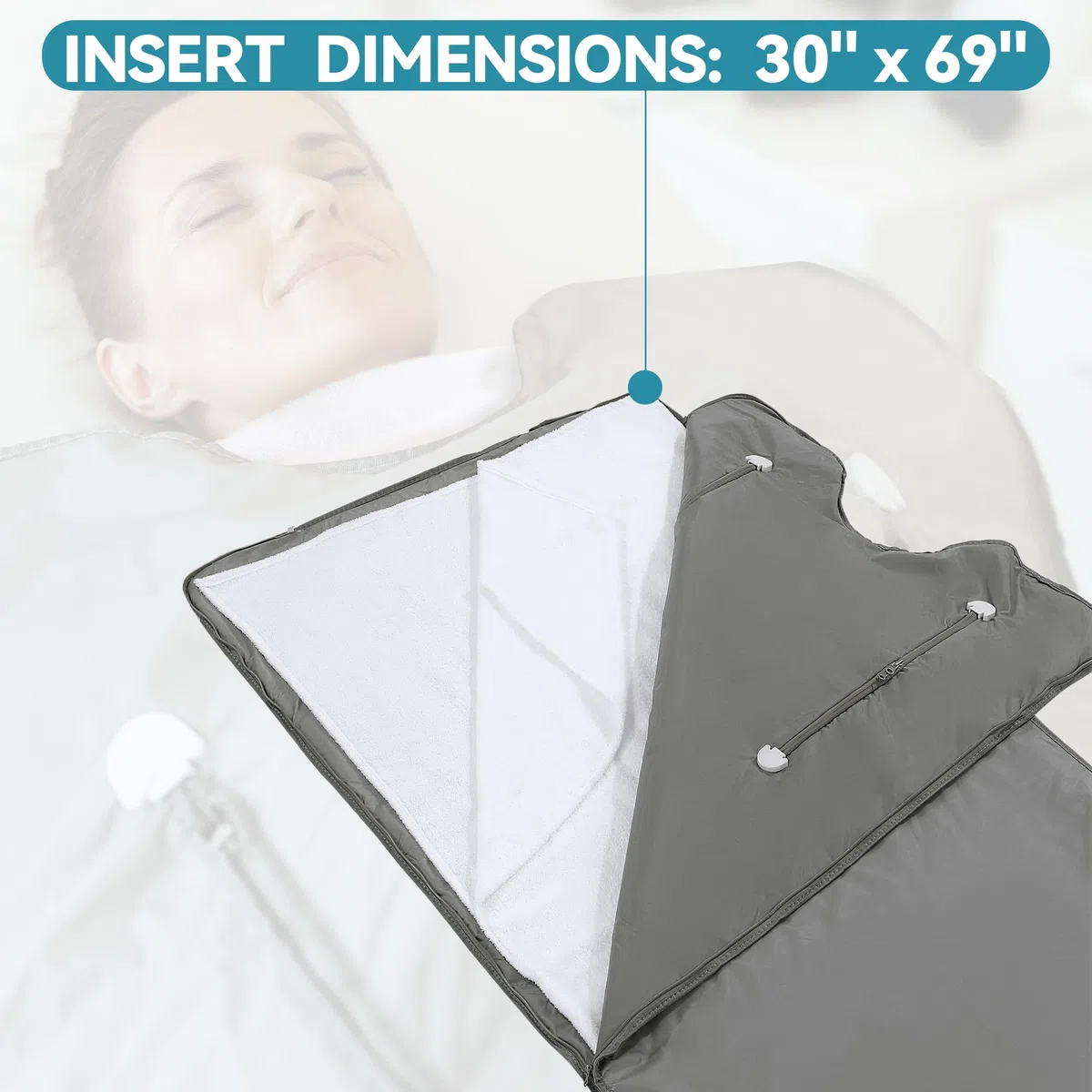 BALAPET Lot de 2 Serviettes de Sauna 100% Coton Douces et absorbantes pour couvertures de Sauna infrarouges, réutilisables et lavables en Machine (Blanc)
