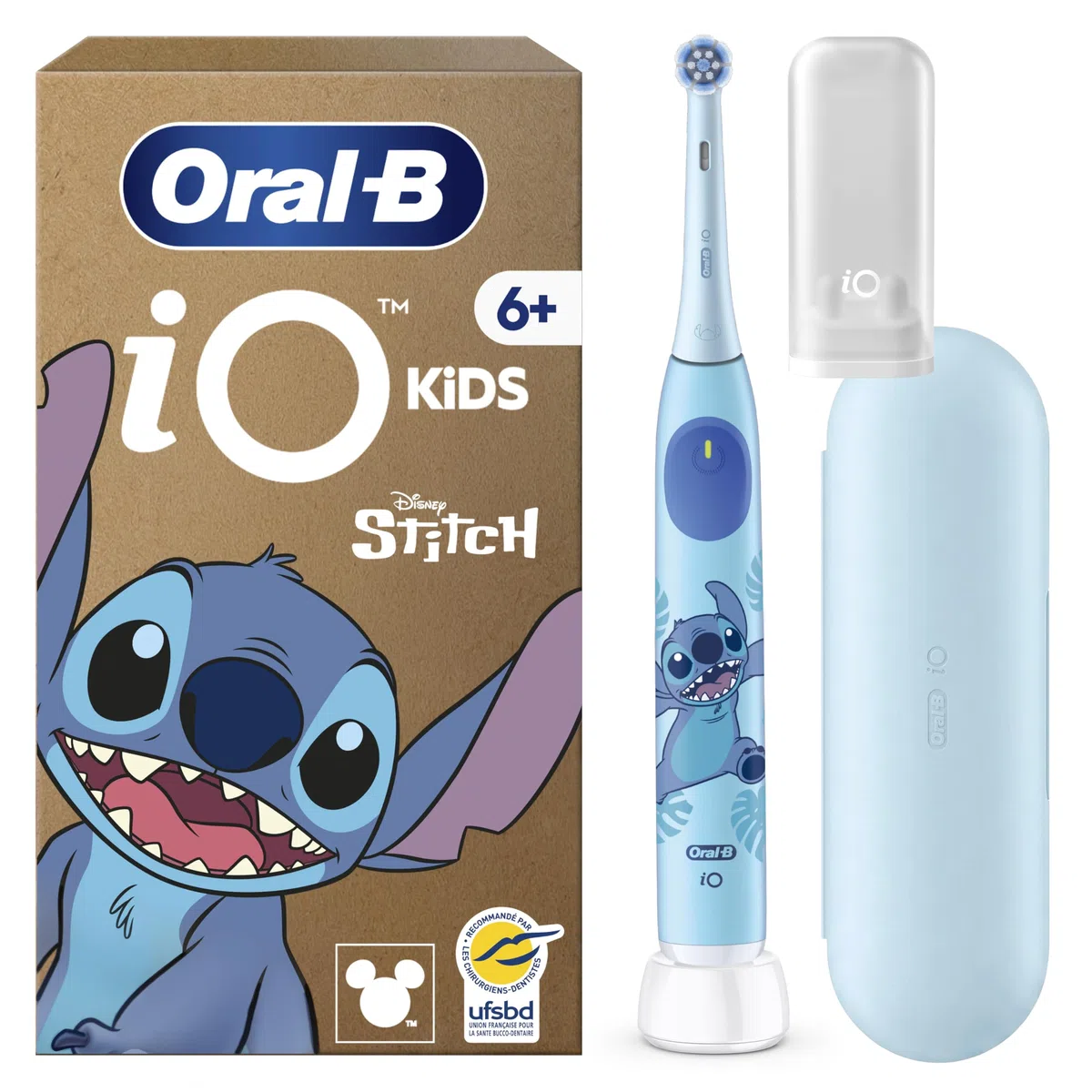 Oral-B Brosse à Dents Électrique iO Kids Stitch Bleue 3 Modes Brossage Enfants 6 Ans Minuteur Musical