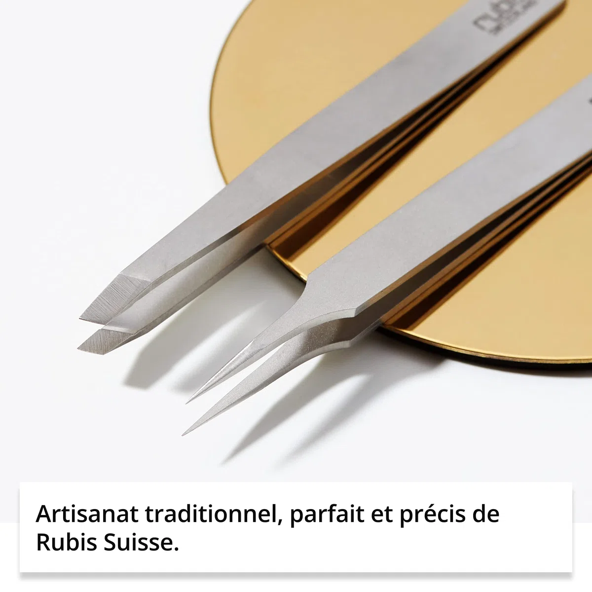 Pince à épiler Rubis classique acier inoxydable mors biais inclinée fine pointue professionnelle sourcils
