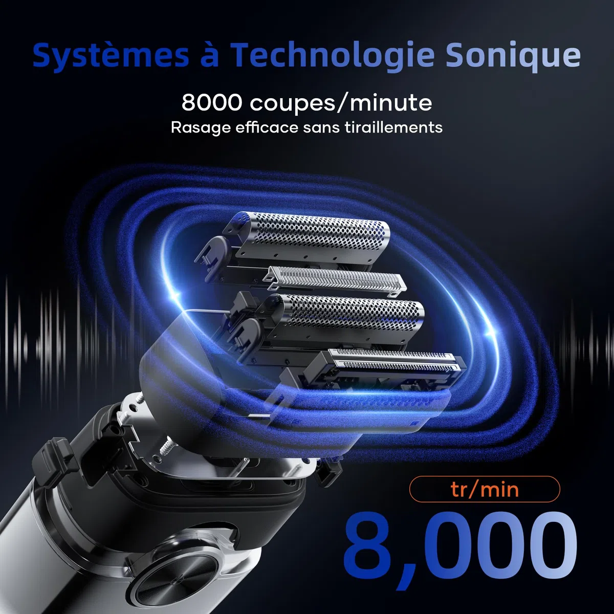 kensen Rasoir Electriques Hommes Barbe 120 mins d'Autonomie Mini Foil Shaver Homme avec 4 Lames Flottantes USB-C Tondeuse Barbe Étanche Rasoir électrique de Voyage pour Le Visage & La Barbe Wet & Dry