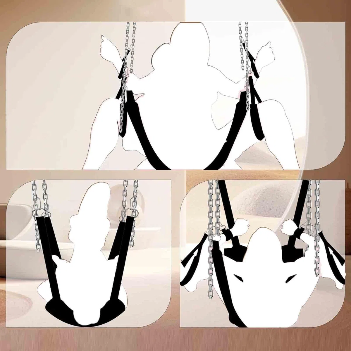 Balancoire Sexuelle Pour Couple Plafond Suspendue Adulte Érotique Support Balançoire De Porte Portique Interieur Cuir,#6