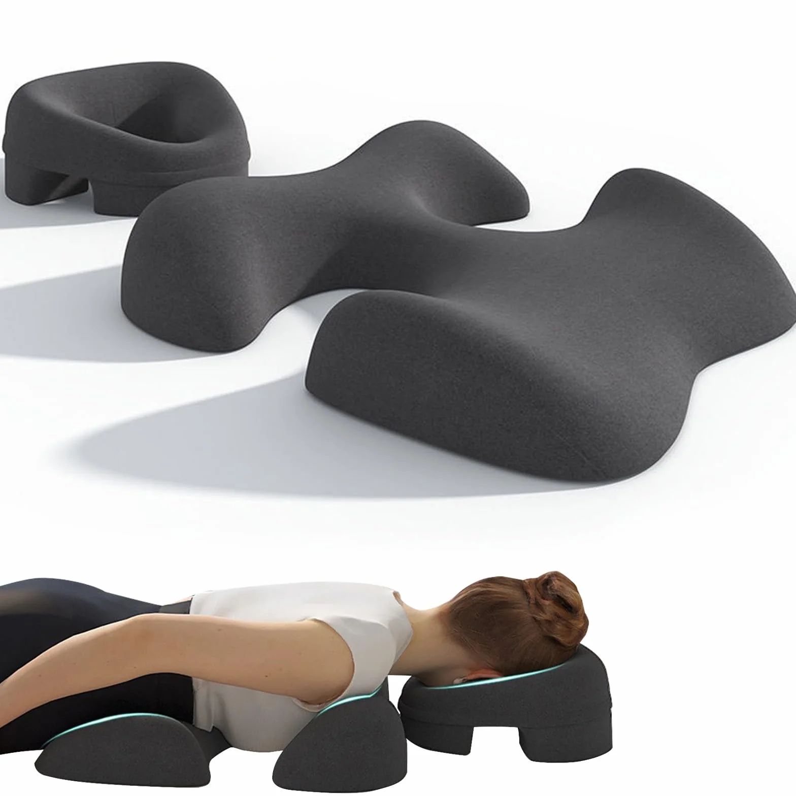 Coussin Massage Visage, Coussin de Poitrine pour Table de Massage, Multifonctionnel pour Salon de beauté, couché pour Chambre, Black