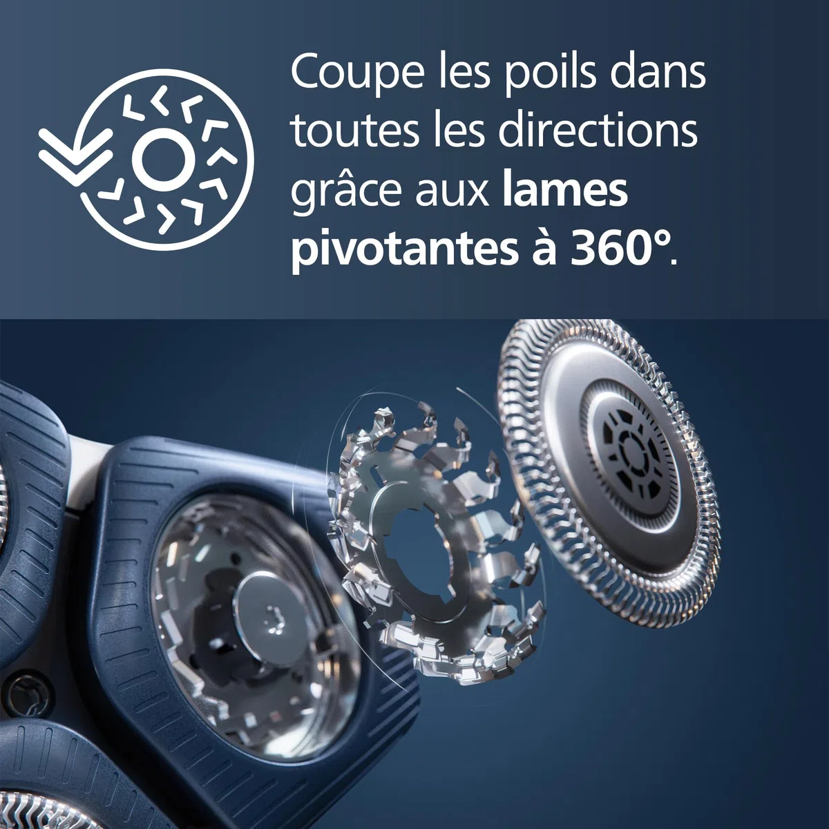 Philips Rasoir Philips Series 7000 - rasoir électrique Wet & Dry bleu glacier avec tondeuse rétractable intégrée, tondeuse à barbe, coffret de voyage, Quick Clean Pod et socle de charge (S7882/54)