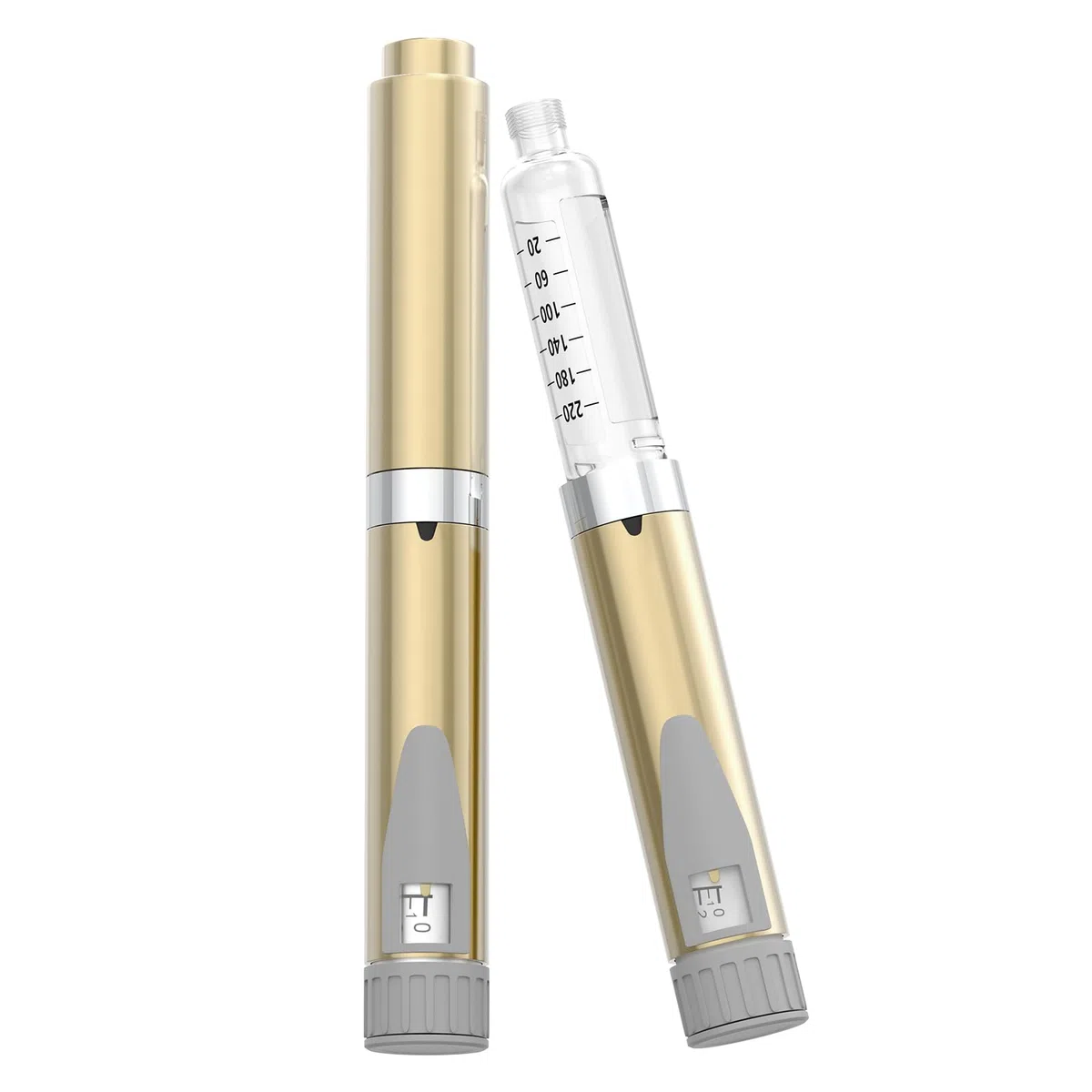 Stylo à Insuline Réutilisable, Stylo Doseur Précis Compatible Avec Cartouches 3 ml, Dosage Exact de 1–60 Unités, Léger et Portable pour un Usage Quotidien, Doré
