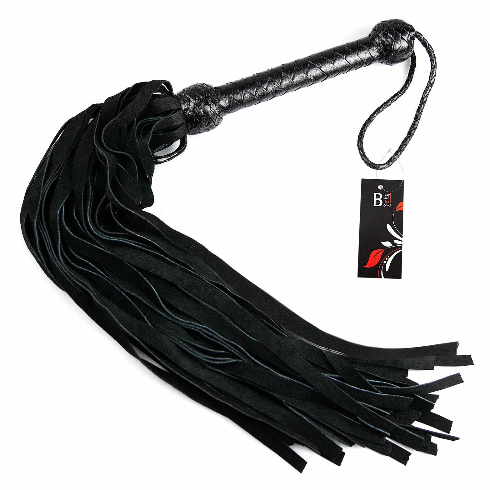 Fouet en cuir fait main 75 cm 36 sangles cuir de vachette