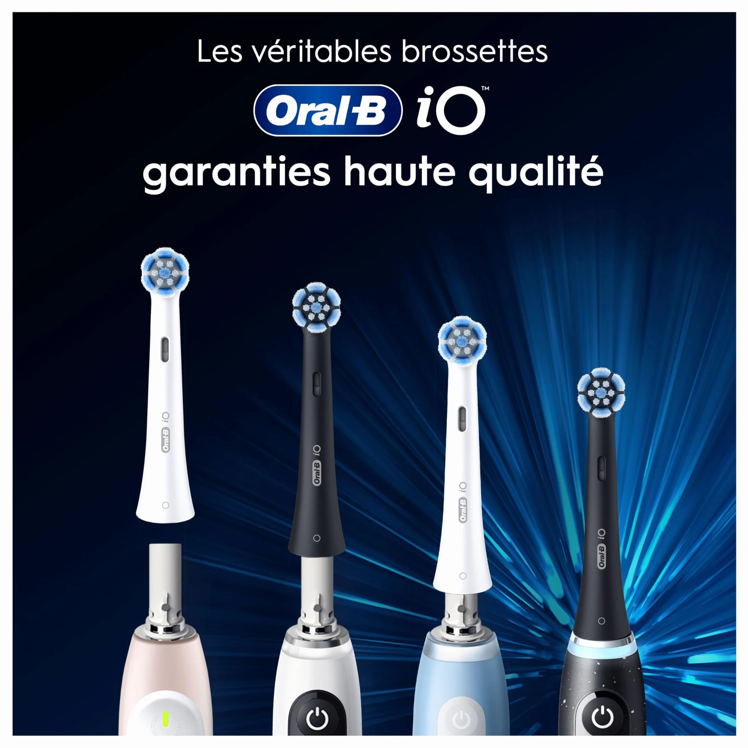 Oral-B Brossettes de Rechange Ultimate Clean, lot de 8, Noires – Recharges Brosse à Dents Électrique iO
