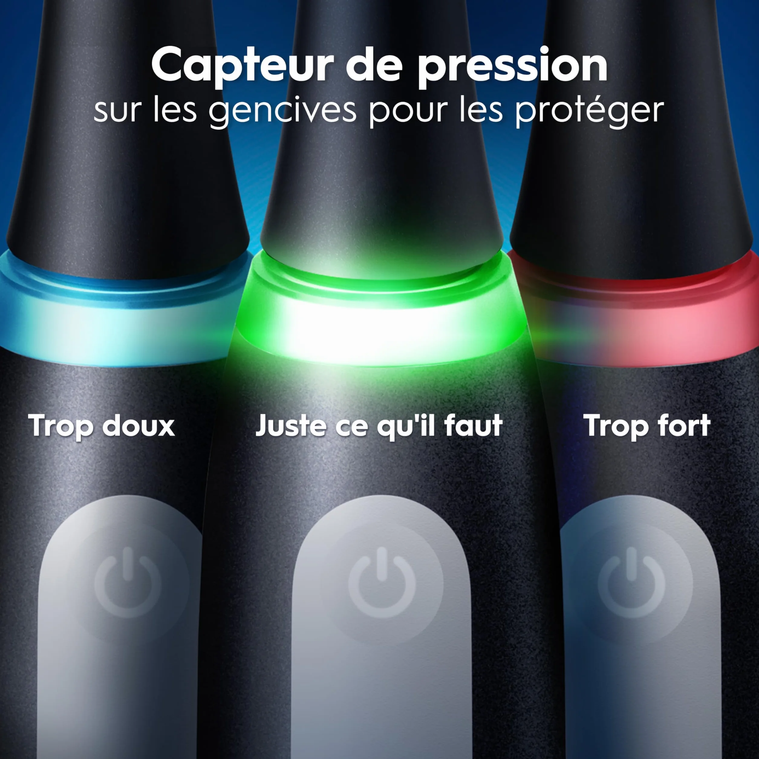 Oral-B Brosse à Dents Électrique iO 3 Noire, 3 Modes Silencieux, Capteur de Pression, Batterie Rechargeable