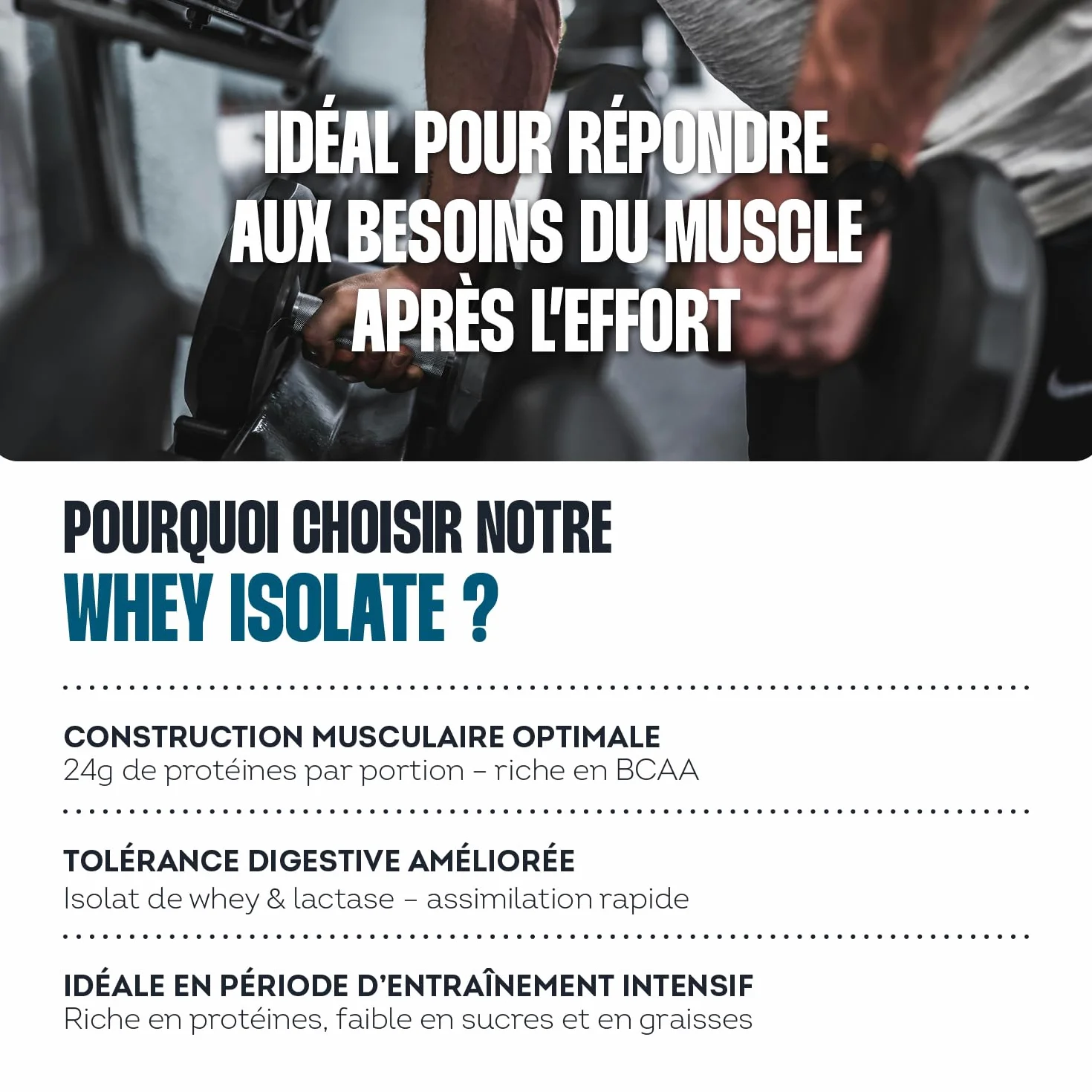 Impulse Nutrition Whey Isolate Chocolat 24g Protéines 750g Fabriqué en France