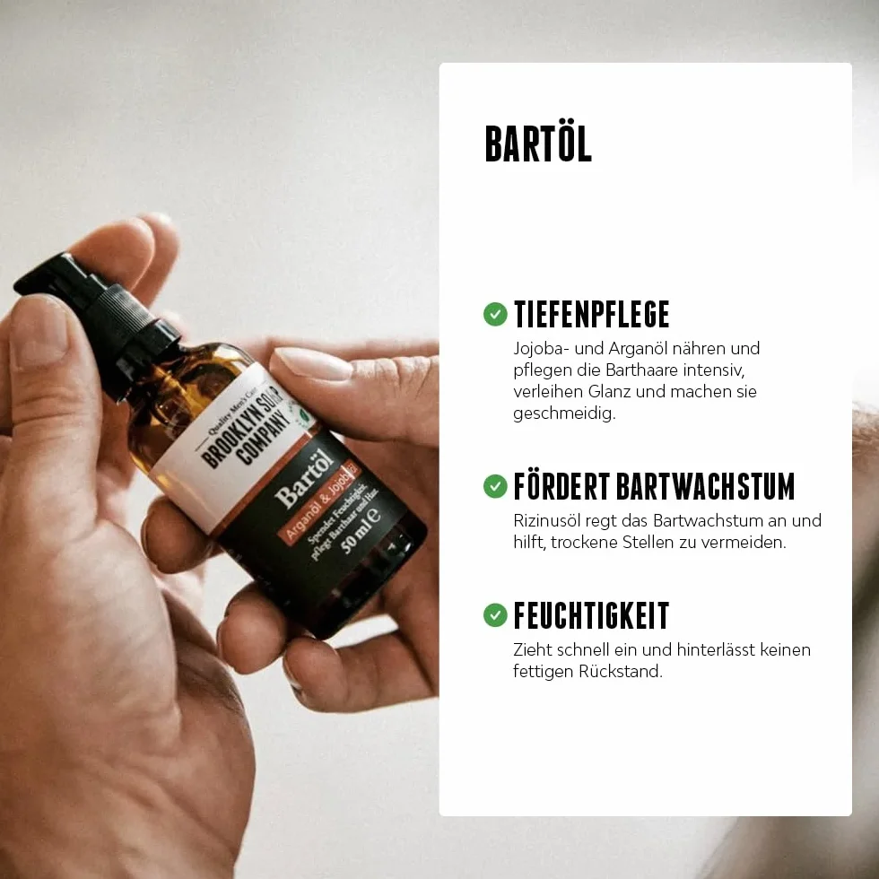 Brooklyn Soap Company Ultimate Beard Box Kit d'entretien de barbe avec huile, shampoing, brosse, cire et crème – Cadeau homme