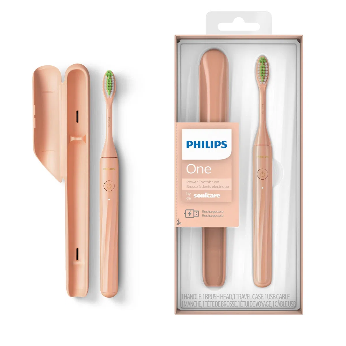 Philips One - Brosse à dents électrique rechargeable, couleur Chatoyant (modèle HY1200/25)