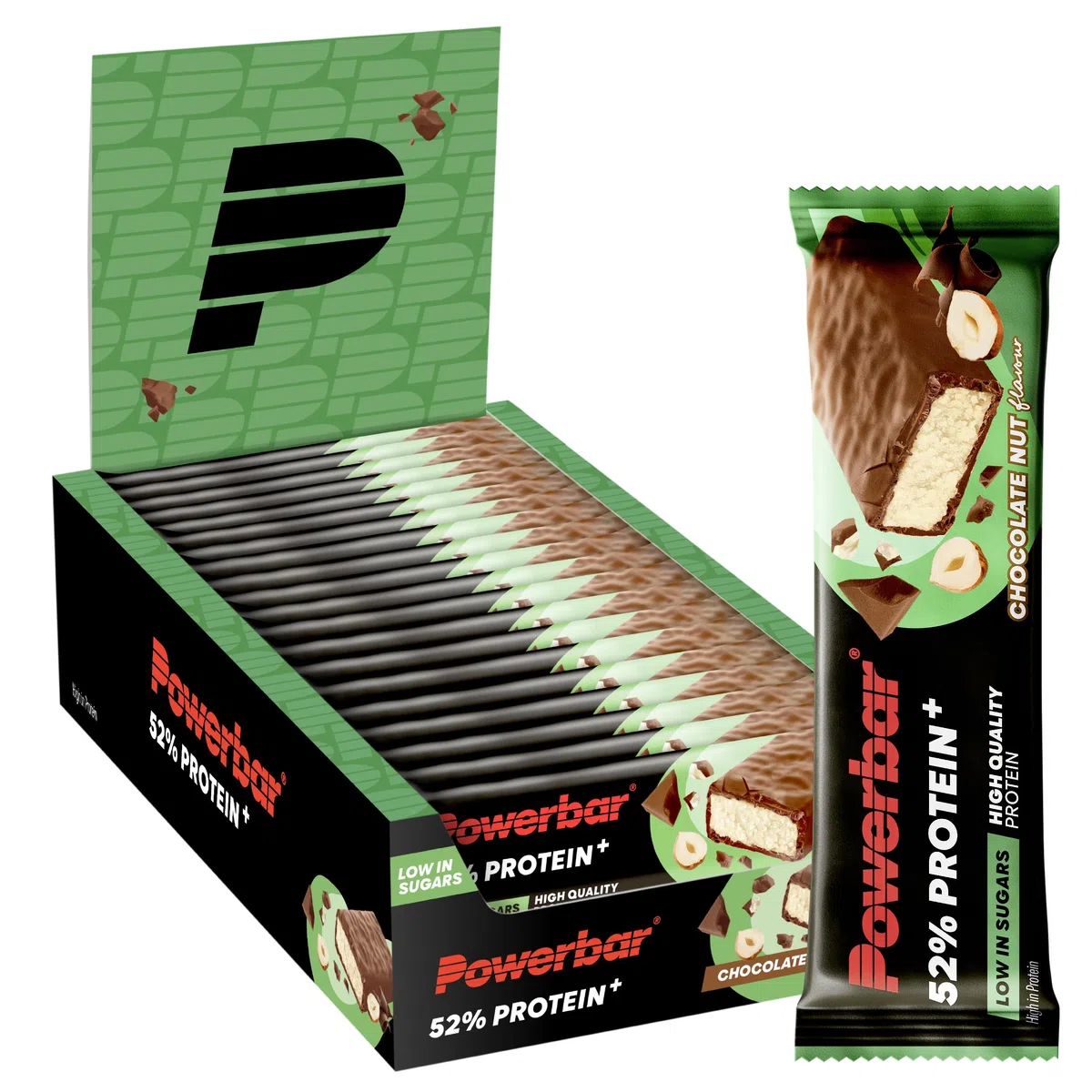 PowerBar 52% ProteinPlus Pack de 20 Barres Low Sugar Chocolate Nut 50 g