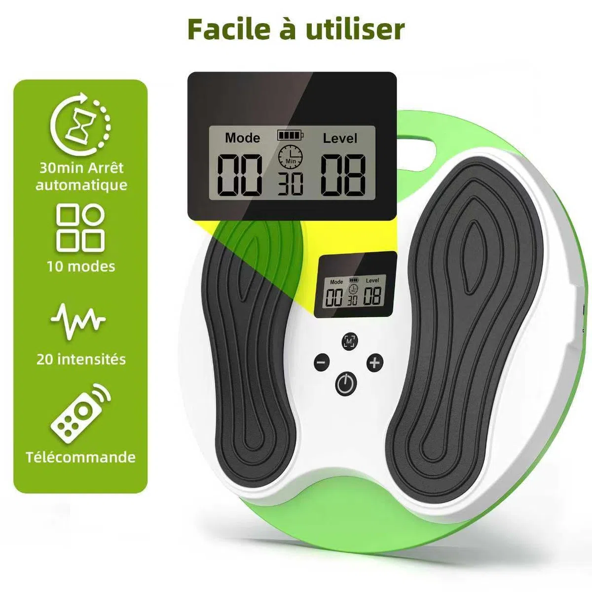 Nouveau 4-en-1 Stimulateur Circulatoire Rechargeable, Appareil Circulation Sanguine Jambes, Massage Pieds Stimulateur Circulatoire, Soulage la Douleur et la Fatigue des Pieds, Cadeau