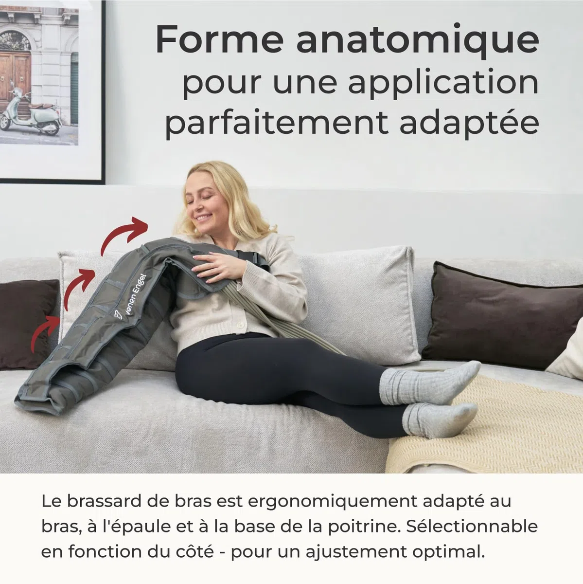 Venen Engel 4 basiques avec flux lymphatique pour le bras droit | Massage par ondes de pression