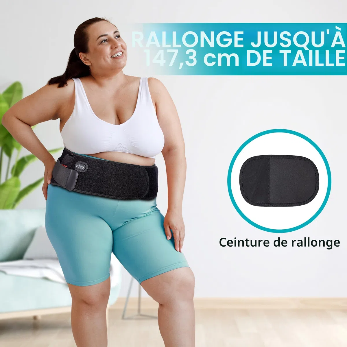 Ceinture Chauffante Lombaire Sans Fil, 3 Modes Massage Dos, 3 Niveaux Chauffage - Soulagement Douleurs Lombaires, Abdominales, Sciatique, Règles Douloureuses