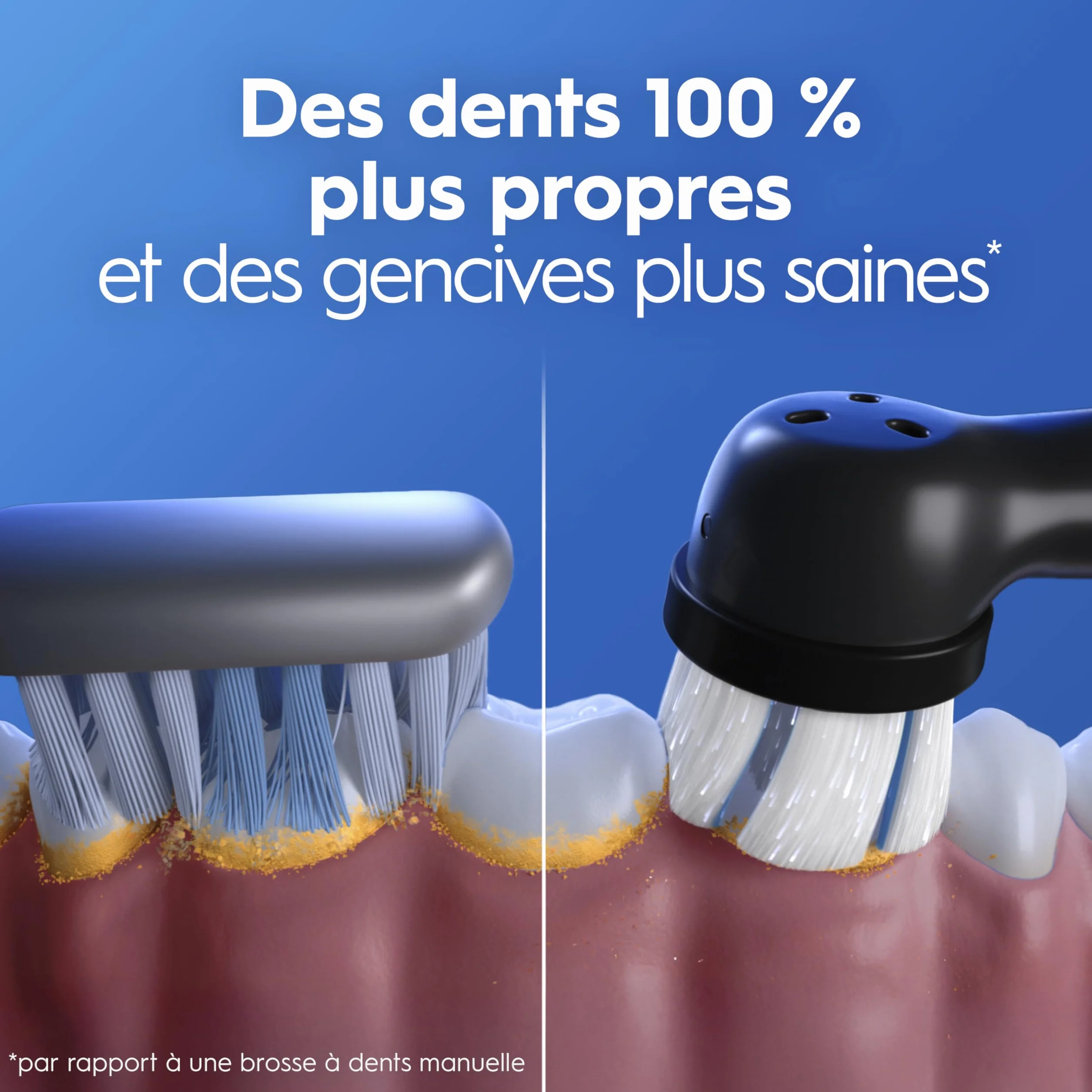 Oral-B Brosse à Dents Électrique iO 3 Noire, 3 Modes Silencieux, Capteur de Pression, Batterie Rechargeable