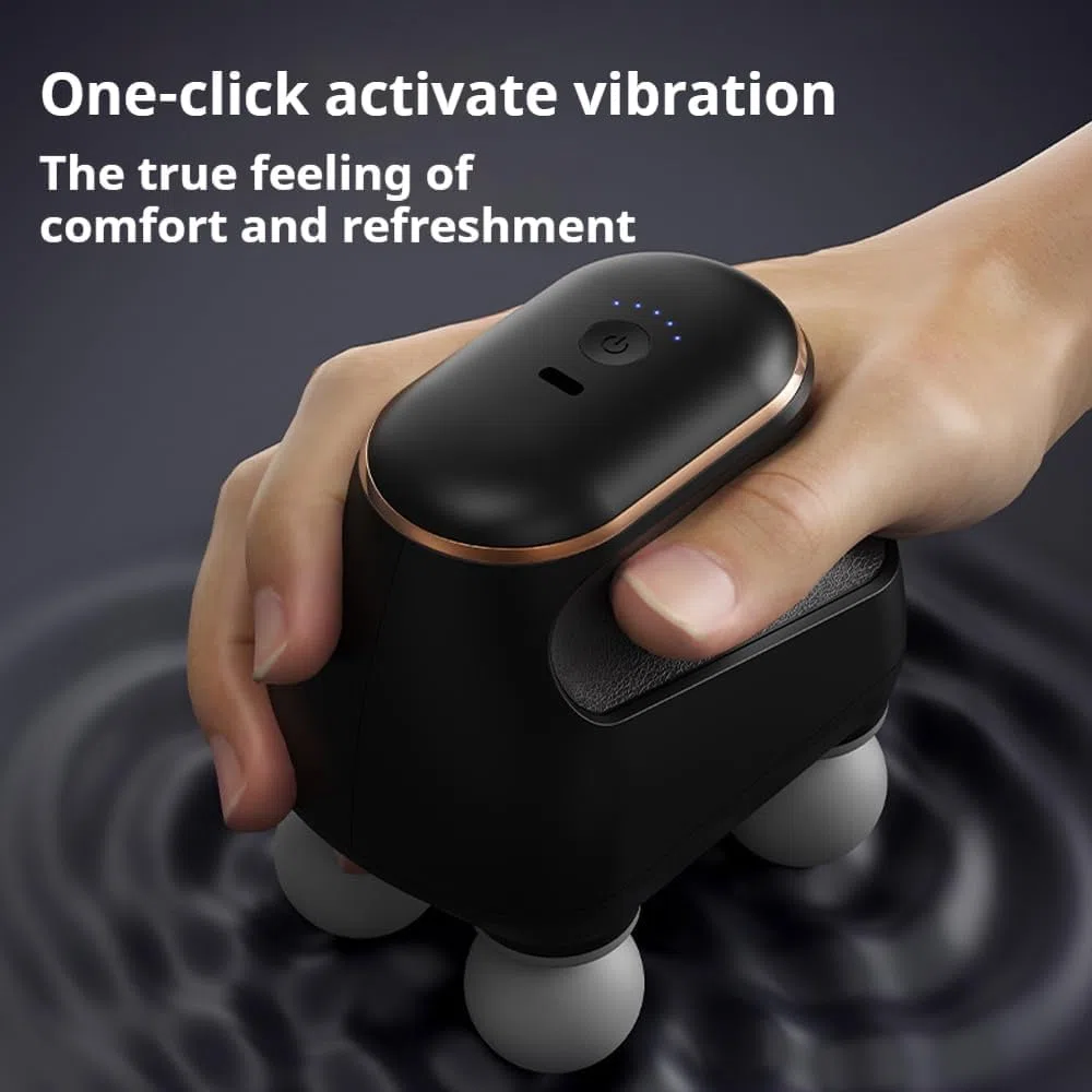 Chevaroo Masseur à 4 têtes, massage chevaroo, percussion des tissus profonds avec 12 niveaux réglables et têtes interchangeables, portable rechargeable par USB pour cavaliers et chevaux (noir)