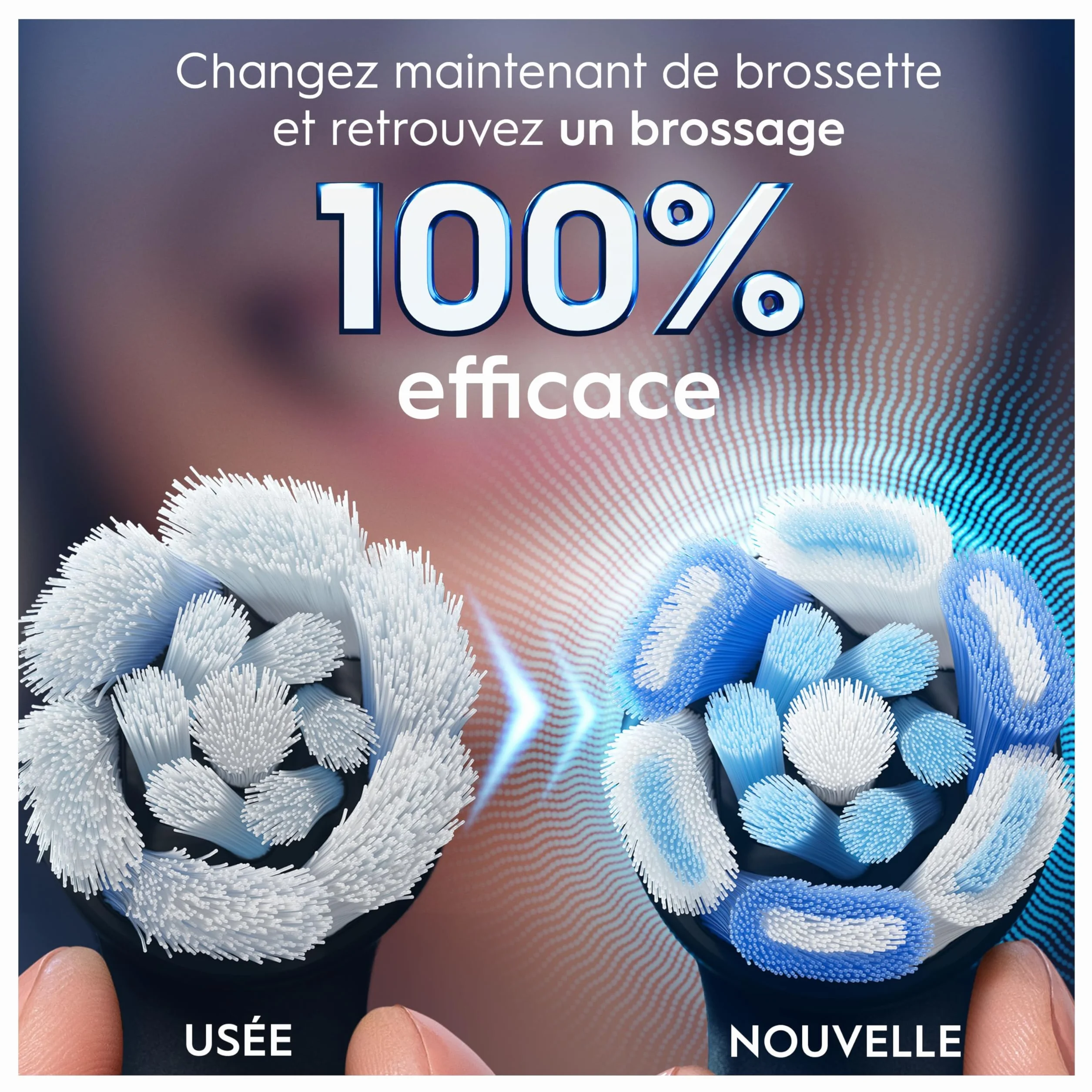 Oral-B Brossettes de Rechange Ultimate Clean, lot de 8, Noires – Recharges Brosse à Dents Électrique iO