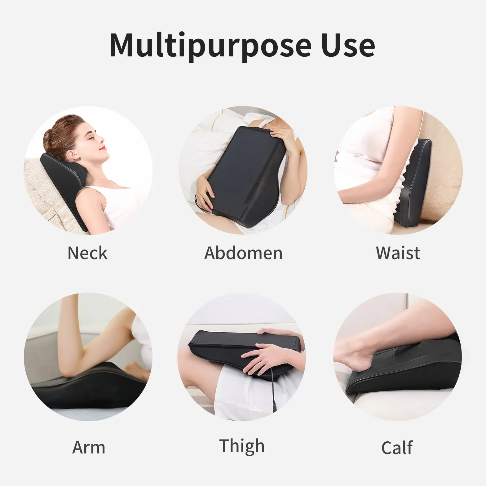Masseur Cervical Coussin Chauffant Massage Dos Cou Soulage Douleurs Musculaires Épaules Jambes Pieds