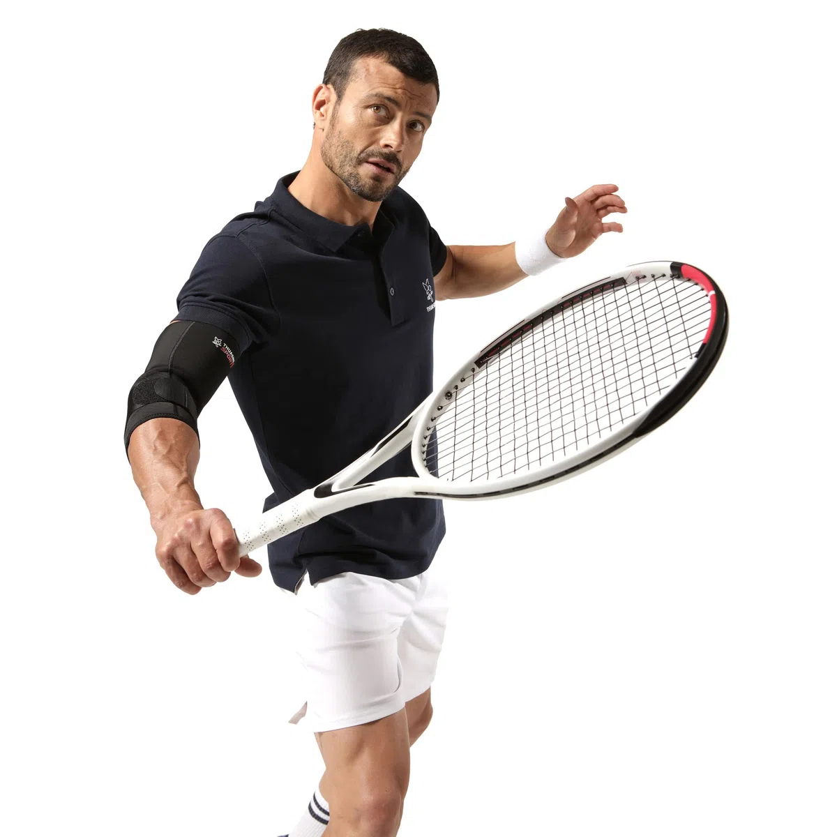 Thuasne Sport - Coudière Anti-Épicondylite - Tennis Elbow, Golfer Elbow, Tendinite du Coude - Compression Homogène - Dispositif Médical CE - L