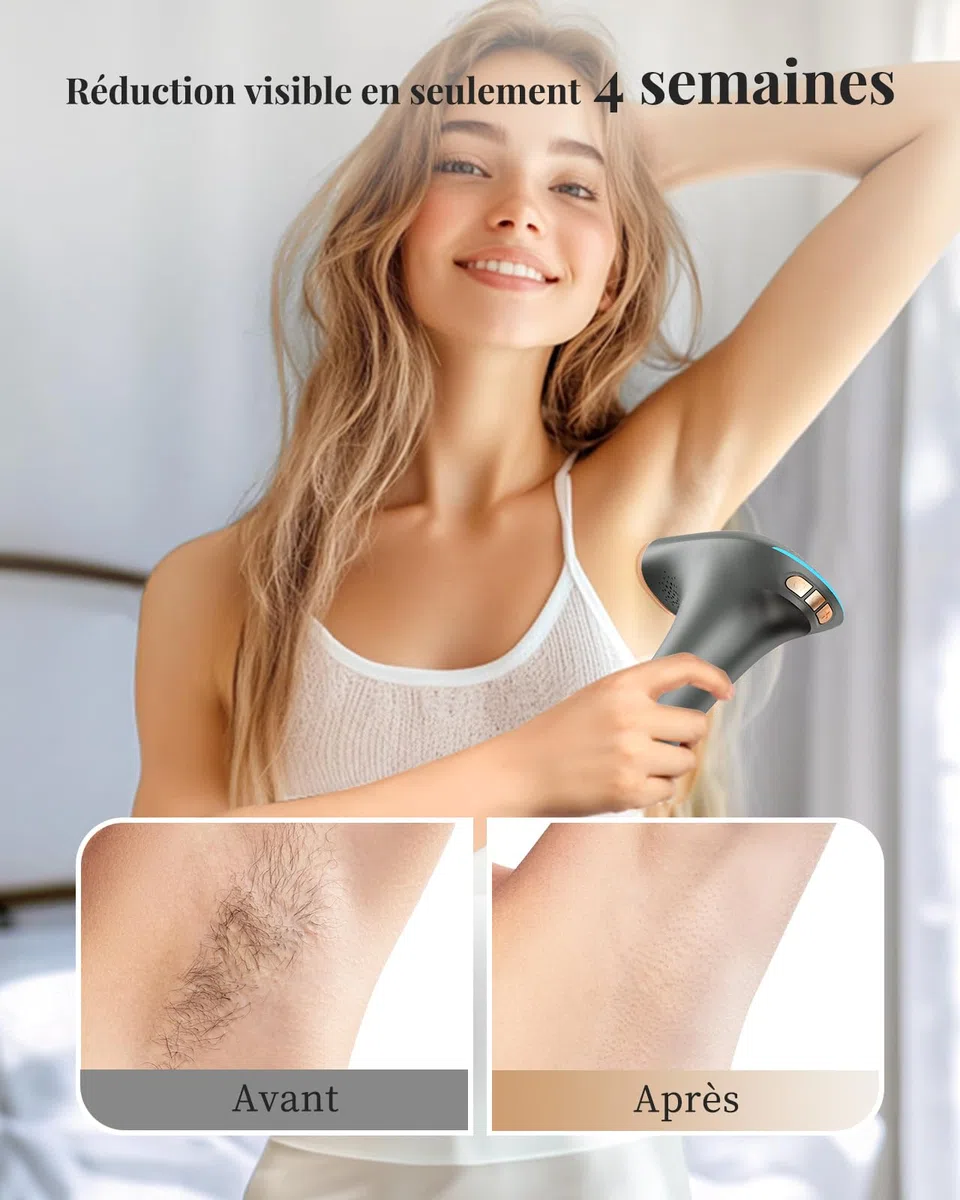 Épilateur Lumière Pulsée Haarlosy 999,900 Flashs 9 Niveaux Laser IPL pour Femme et Homme