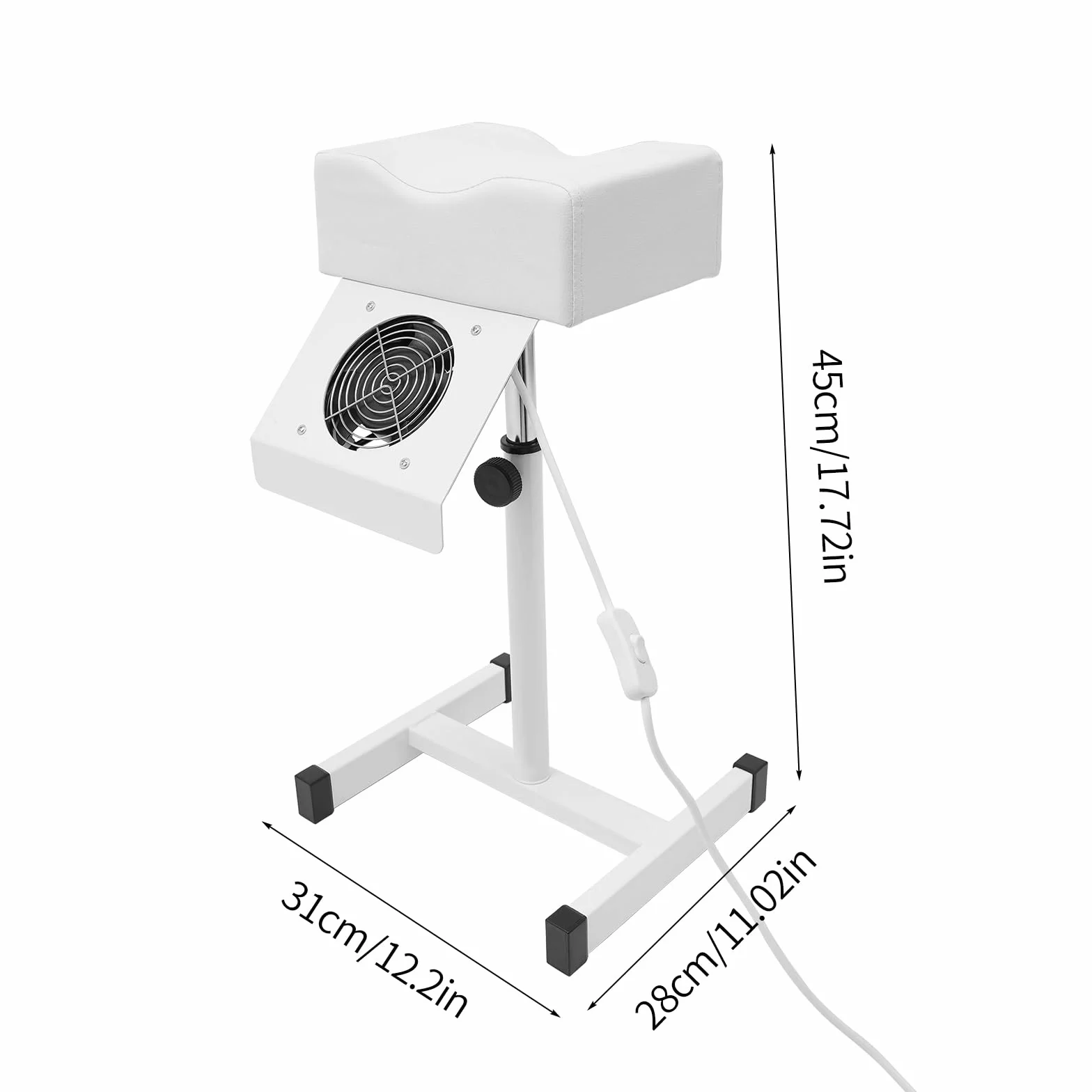 Tabouret de Pédicure Réglable en Hauteur 48-68cm, Base en H Aspirante avec Coussin pour L'utilisation Commerciale dans Les Salons et Les Spas