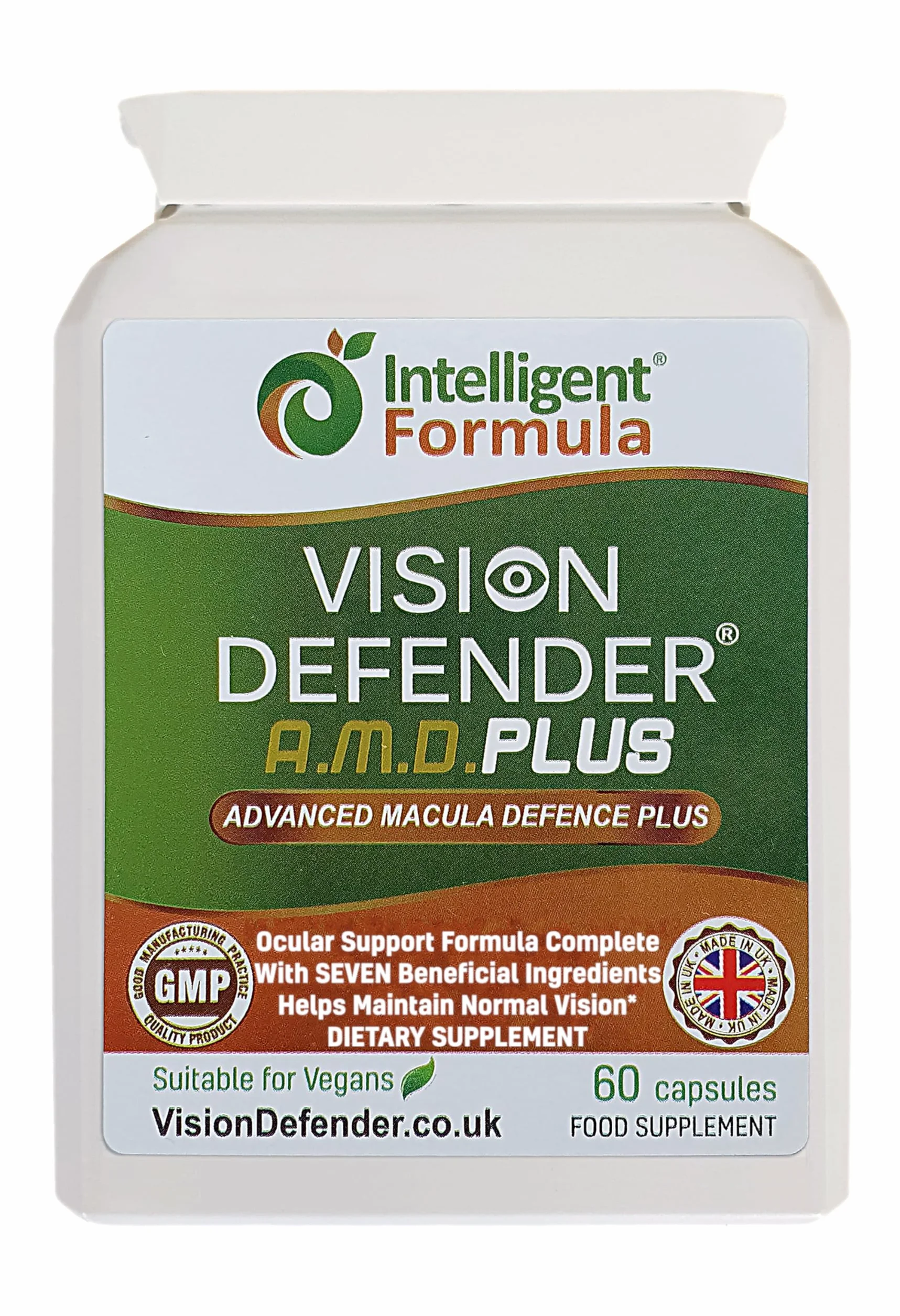 Vision Defender Plus Complément Alimentaire pour les Yeux – Formule AREDS2 Améliorée avec Més-Zéaxanthine – 7 Nutriments Essentiels (Lutéine, Zéaxanthine, Vitamines C & E, Zinc, Cuivre) – 60 Gélules