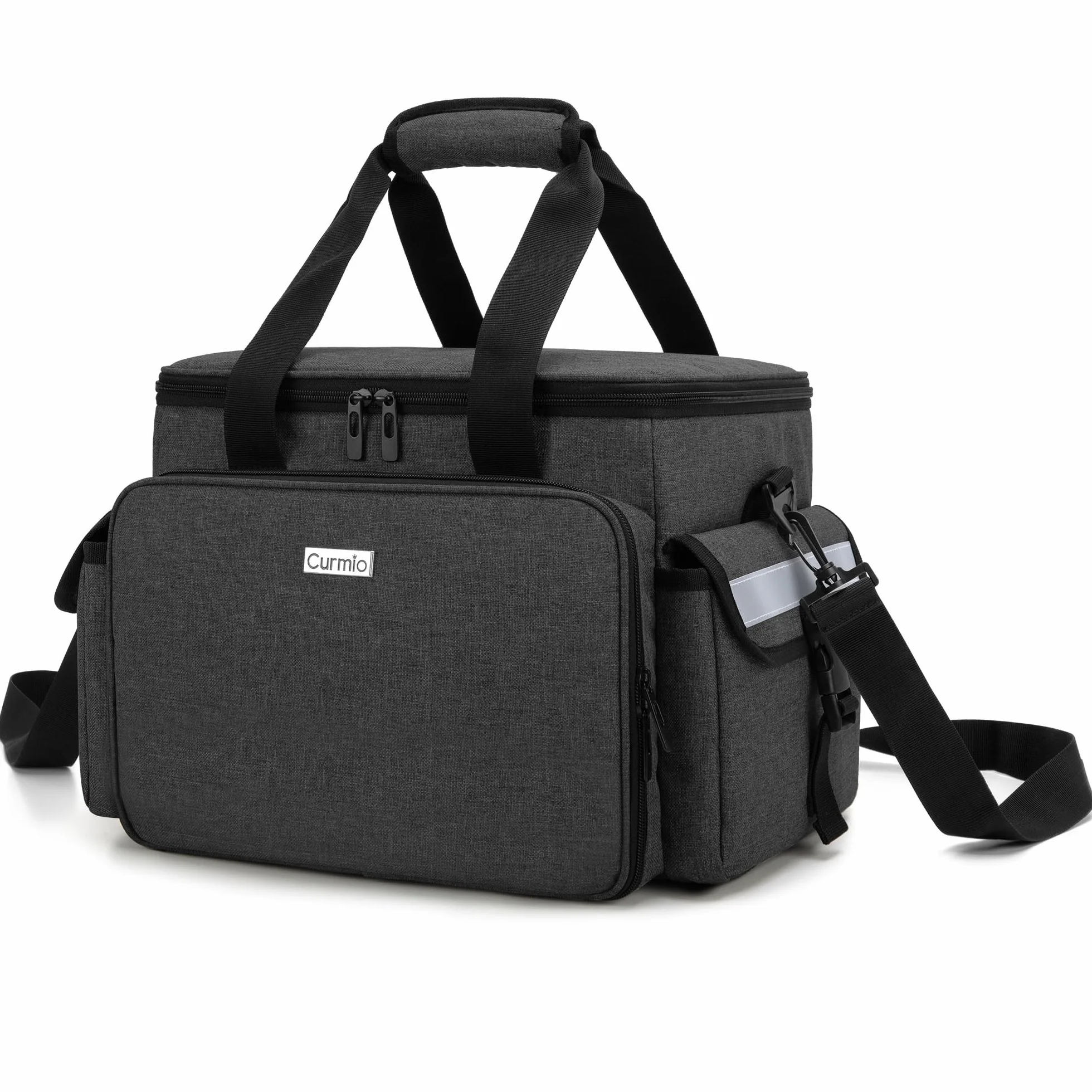 CURMIO Sac Infirmière Libéral, Sac de Rangement pour Fournitures Médicales d'urgence, Pratique pour Les Kinésithérapeutes, Les Médecins, Le Personnel de Santé à Domicile, Noir (Sac Seulement)