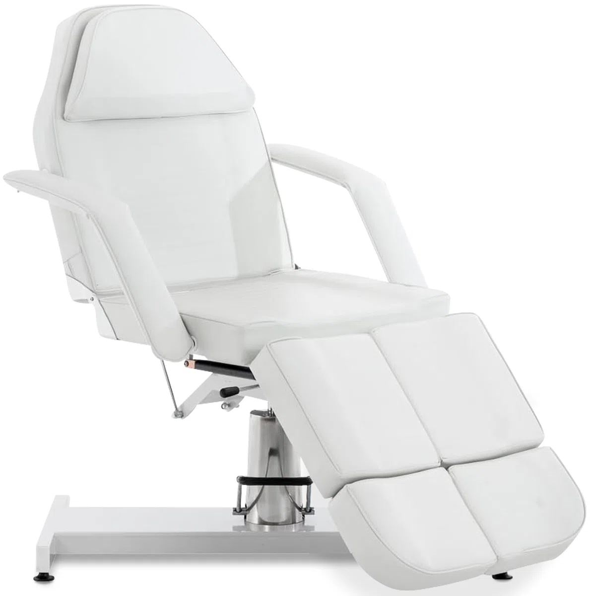 CLP Fauteuil De Massage Hydraulique Split V2 en Similicuir I Hauteur Réglable en Continue Accoudoirs Réglables Chaise Cosmétique Multifonction, Couleur:Blanc