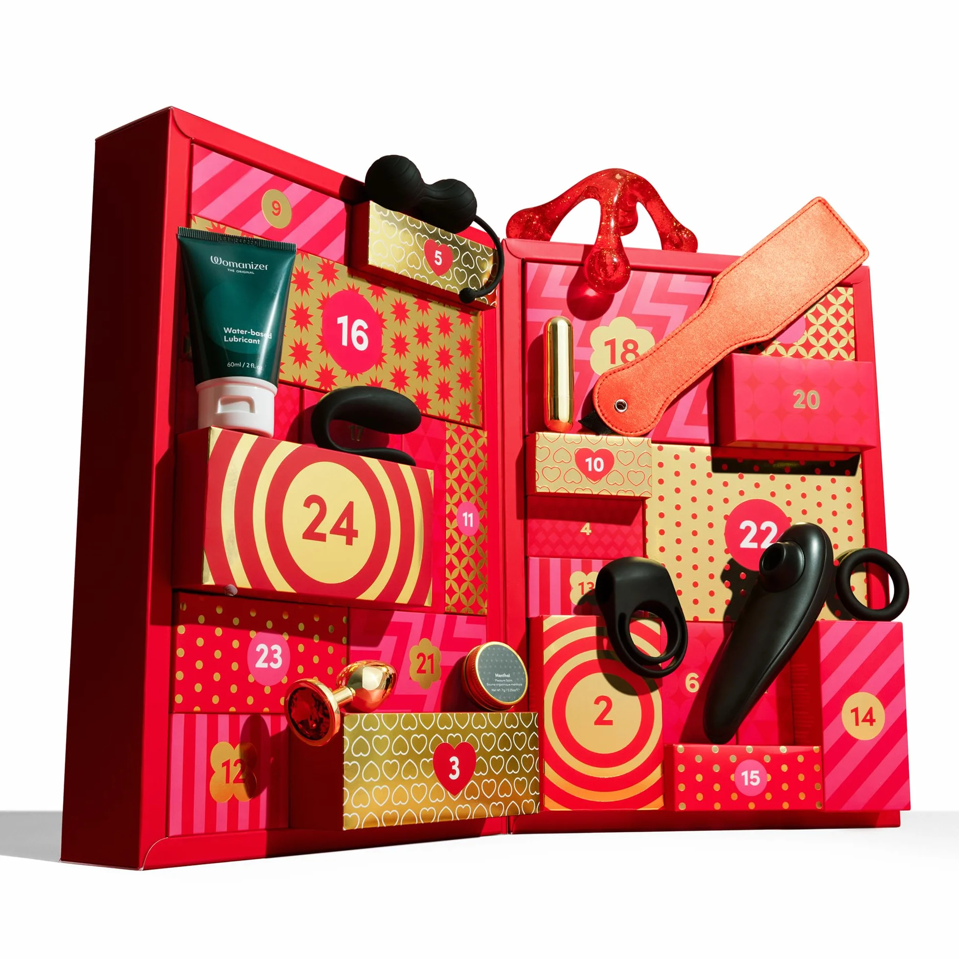 Womanizer Calendrier de l'Avent 2025 Coffret Cadeau 24 Jours Sex Toy pour Couples Vibro Godes Lubrifiant