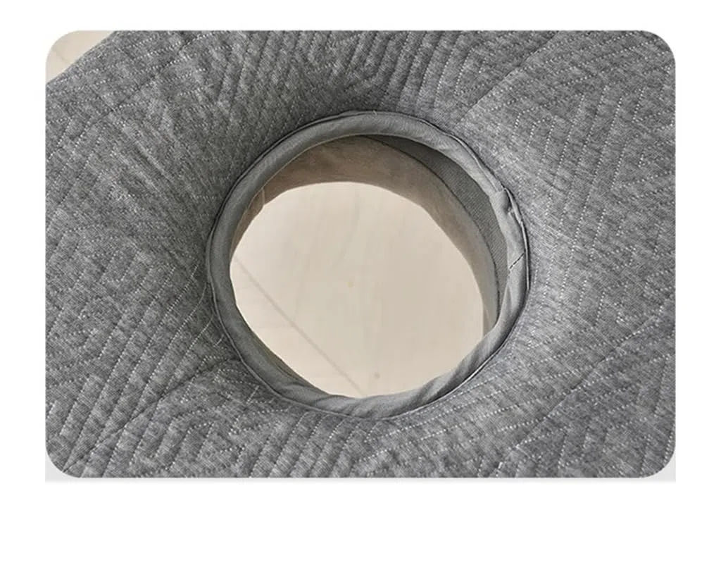 Surmatelas Gris En Mousse À Mémoire de Forme de 6 Cm Pour Lit de Massage, Surmatelas Haute Densité Avec Trou Pour Le Visage Et Sangles Élastiques, Confort Et Soutien Pour Salon de Beauté./Gre