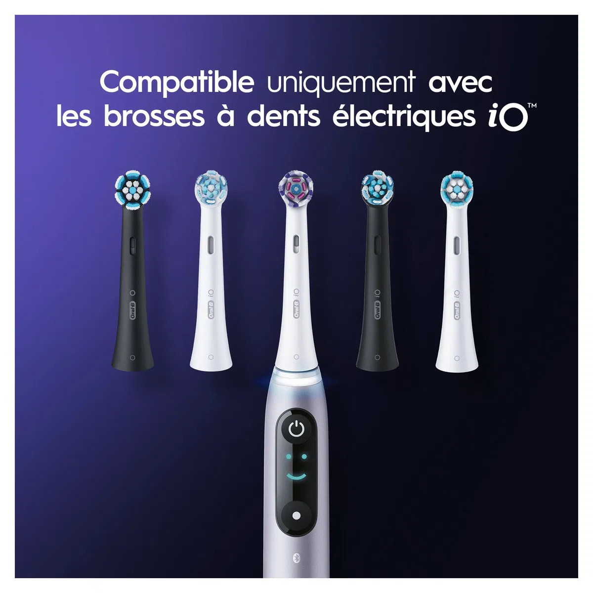 Oral-B iO Radiant White Brossettes Blanches De Rechange, Des Pétales De Polissage Pour Un Nettoyage Blancheur, Éliminant Les Taches, Compatibles Avec Les Brosses Électriques Magnétiques, 4 Têtes
