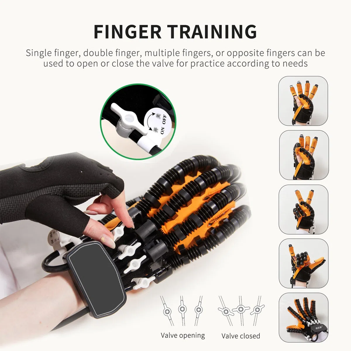 GAOXIAO Gants Robotisé de Rééducation de la Main, Gauche Droit AVC pour Les Mains, Personnes Paralysées Après Un Avc, Équipement de Récupération Thérapie de la Main Left L