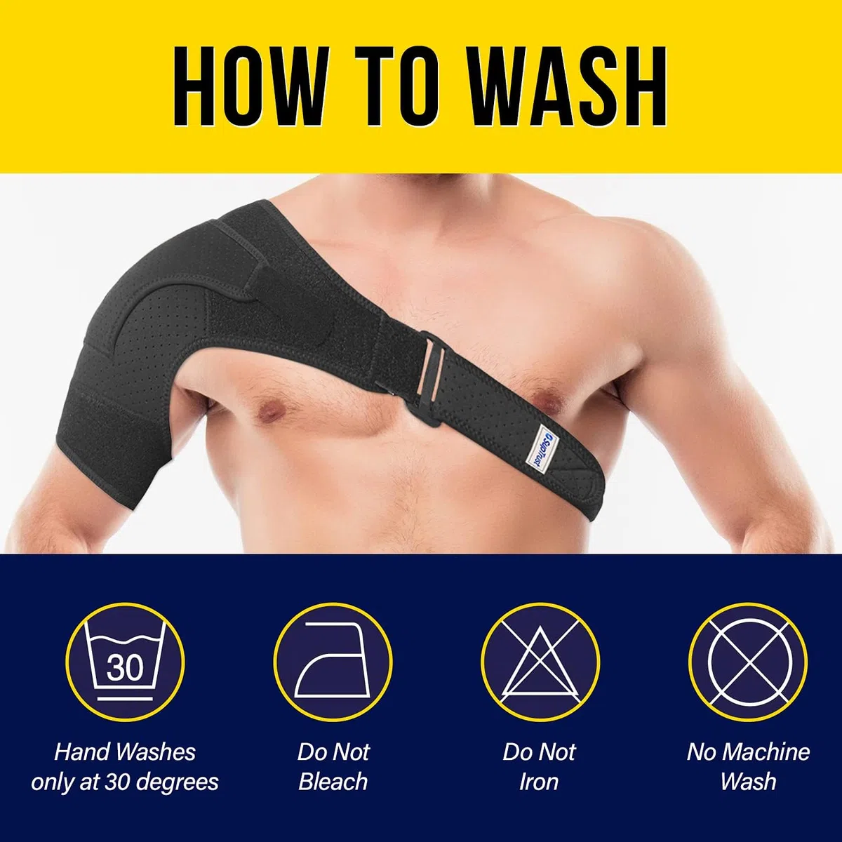 Suptrust Attelle d'épaule de récupération pour homme et femme, soutien de stabilité, ajustement réglable, soulagement des blessures à l'épaule et des tendinites, taille unique standard