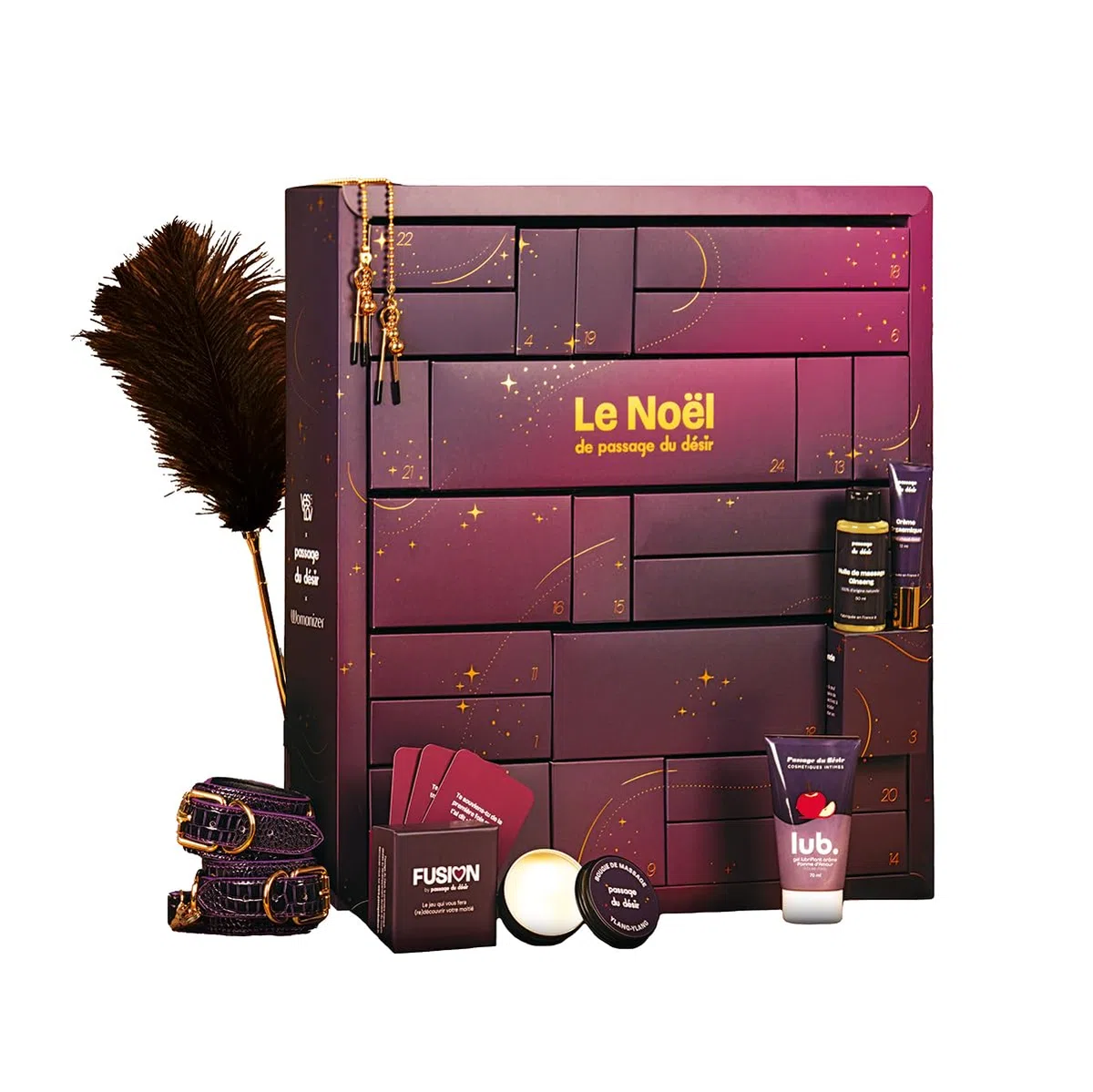Passage du Désir | Calendrier de l'Avent Deluxe Passage du Désir x Womanizer | Calendrier sexy pour couple | Calendrier de l'avent 2025 | Couple ou Solo | Romantique | 24 Surprises