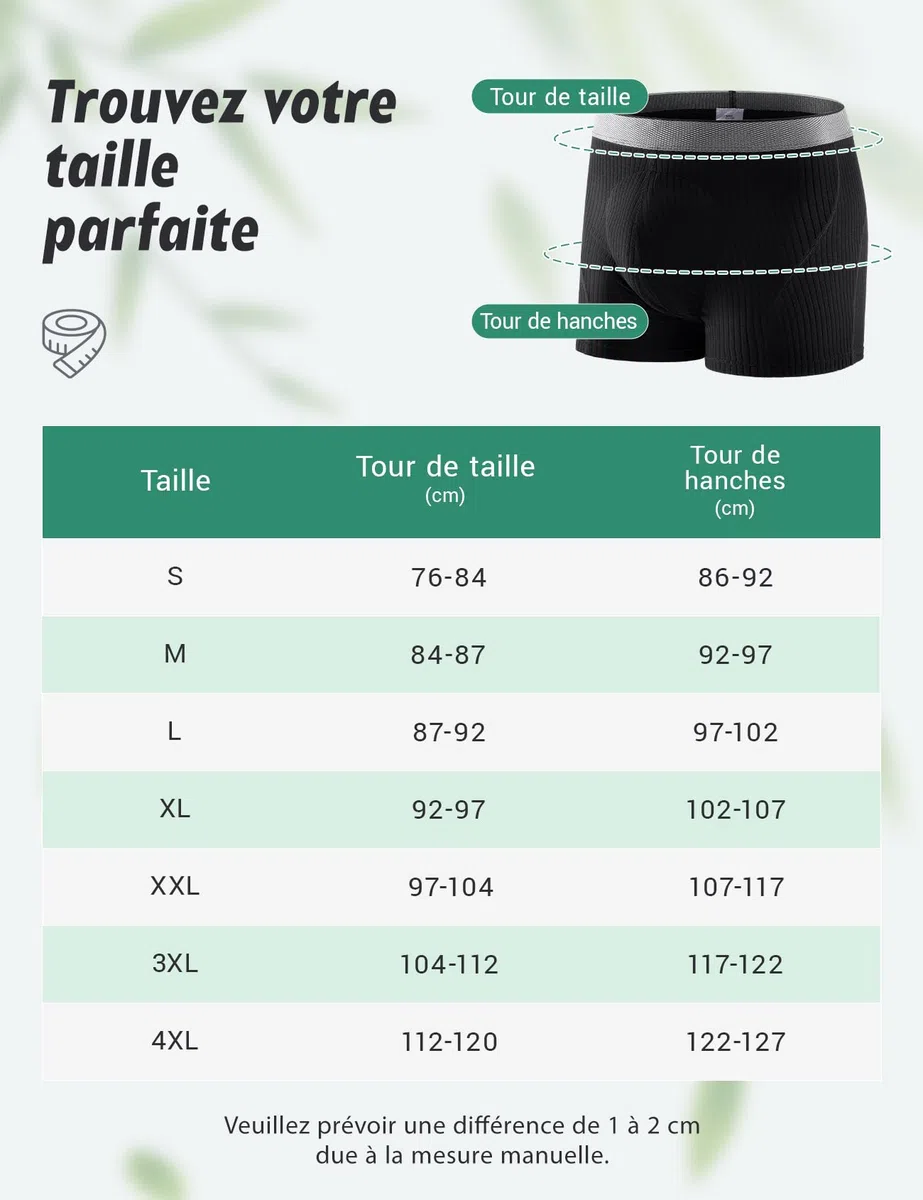 Carer Lot de 3 Boxer Incontinence Homme Bambou 160ml Capacité d’Absorption Sous-vêtement Lavable Anti-Fuite Doux Respirant Confortable Réutilisable Culotte Incontinence Noir Taille L