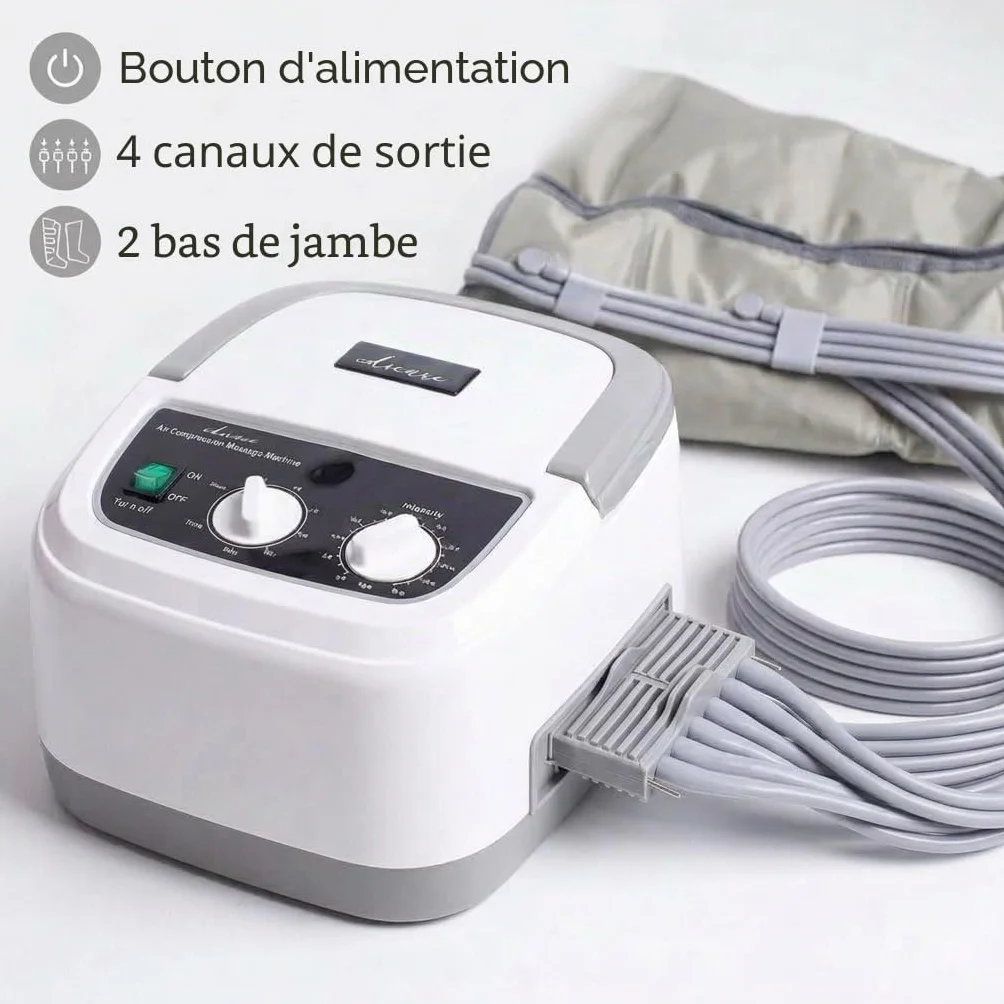 Edicare Bottes Pressothérapie Drainage Lymphatique Appareil Massage Jambes Pieds Fatigués