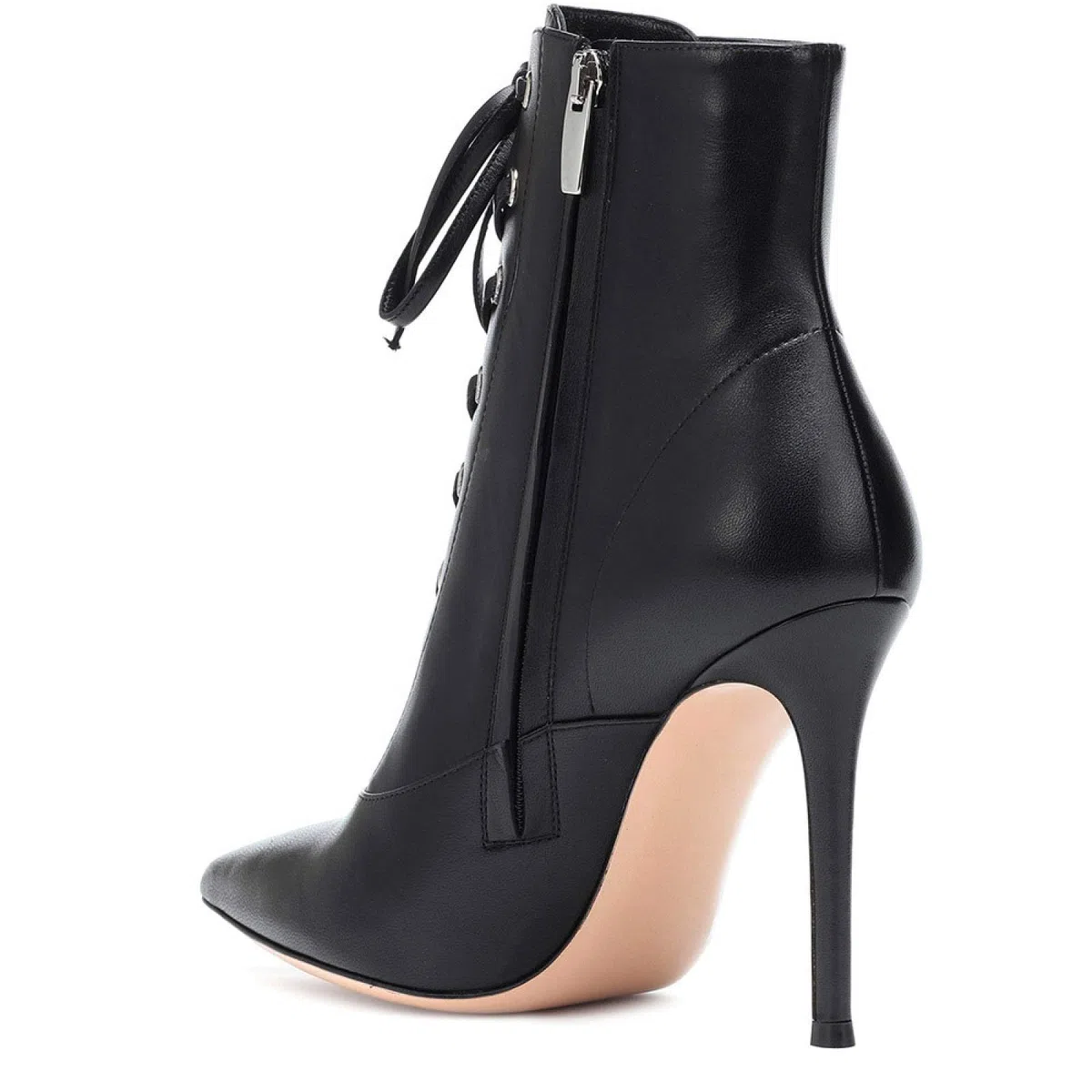 Talon Aiguille Talons Hauts 13CM pour Femmes à Lacets Bout Pointu Bottes à Talons Aiguilles Mat 34-46,Black-40