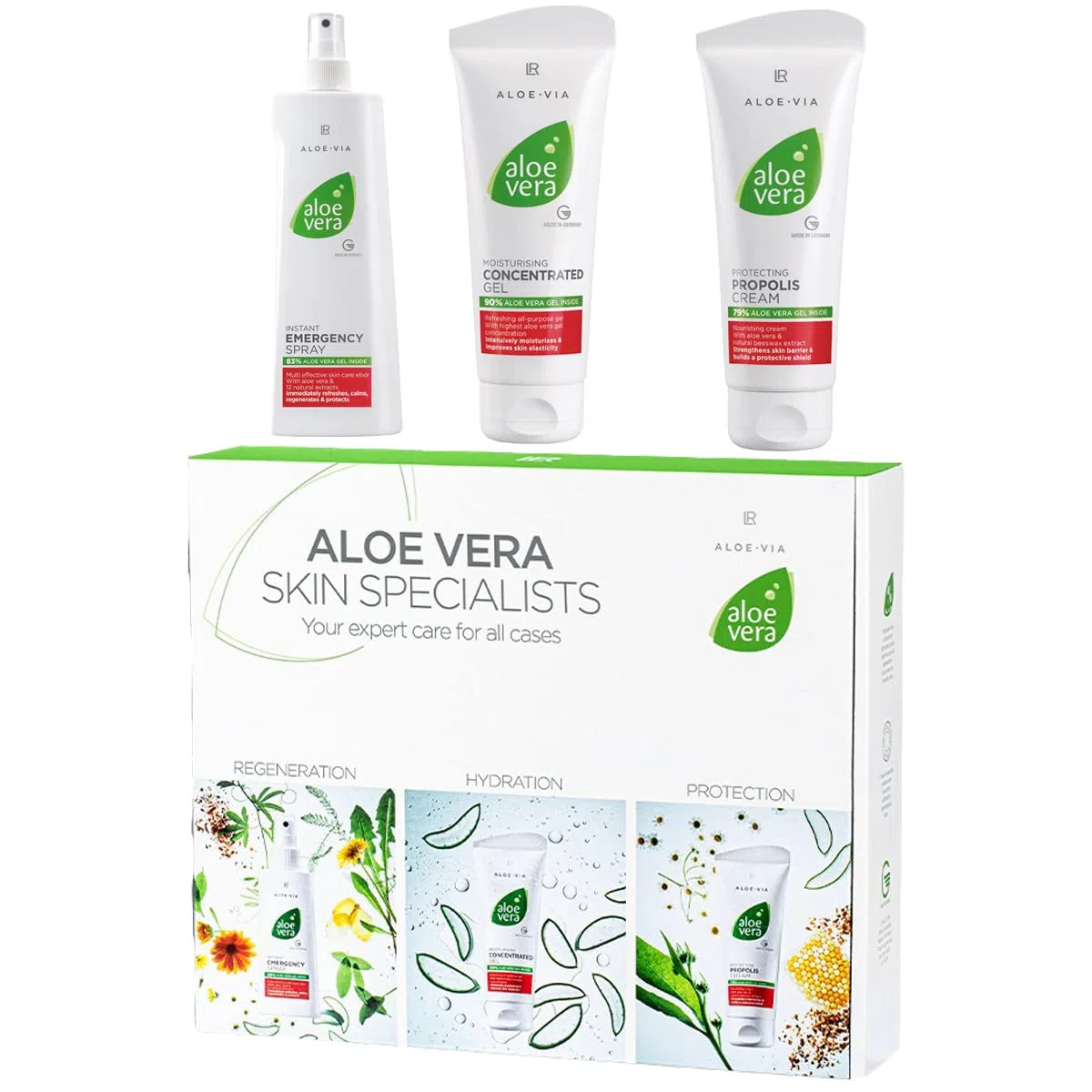 LR Aloe Vera Special Care Box (concentré, propolis, spray d'urgence)