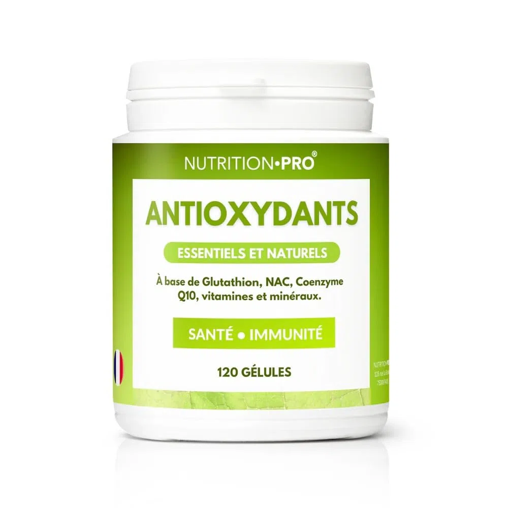Antioxydants - 60 gélules | Protection cellulaire • Anti-âge | Glutathion, NAC, Q10, Vitamines | Lutte contre le vieillissement | Fabriqué en France | Nutrition pro