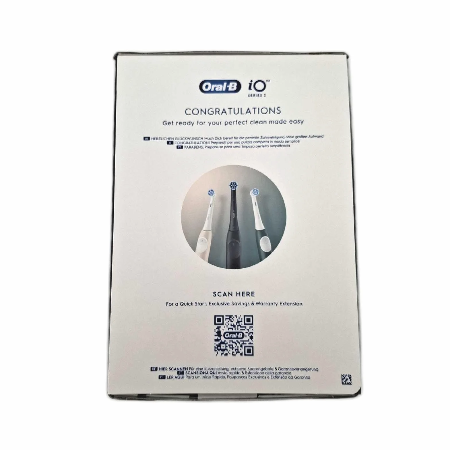 Oral-B Brosse à dents électrique rechargeable iO 2 noir, 1 brosse à dents électrique, 1 tête de rechange, étui de voyage, support de tête + 1 dentifrice Oral-B Pro, nettoyage efficace des dents