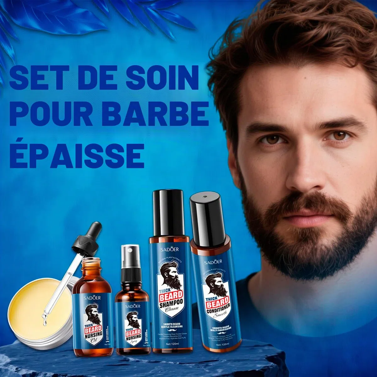 Calendrier de l'Avent 2025 Hommes 24PCS Kit Entretien Barbe Noël