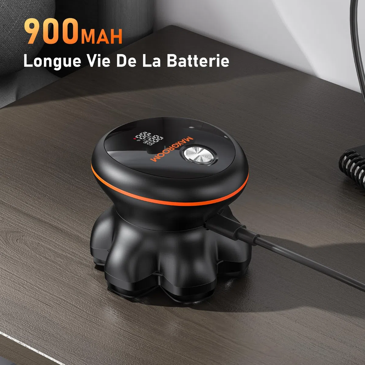 MAXGROOM Rasoir Tête Chauve Homme Électrique Crâne Têtes Flottantes 7D Étanche IPX6 Nettoyage Magnétique 2 Vitesses Noir
