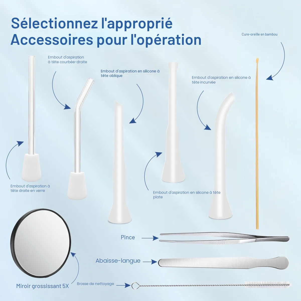 Kit Électrique Anti Caseum,Caseum Amygdale Aspirateur avec 800mAh Batterie, Pipette Caseum et 11 Accessoires pour Enlever les Calculs Amygdaliens, Portable et Idéal pour Maison et Voyage.